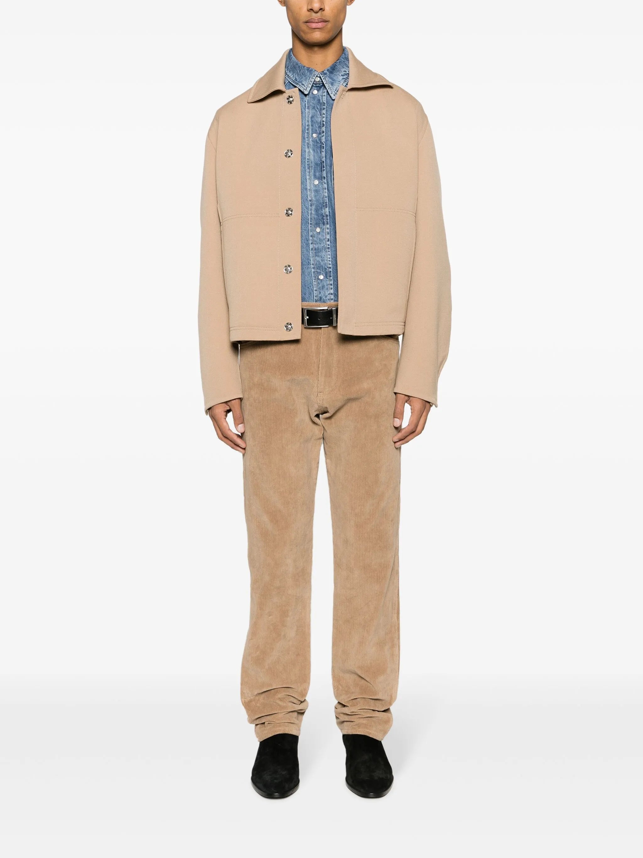 washed-denim shirt