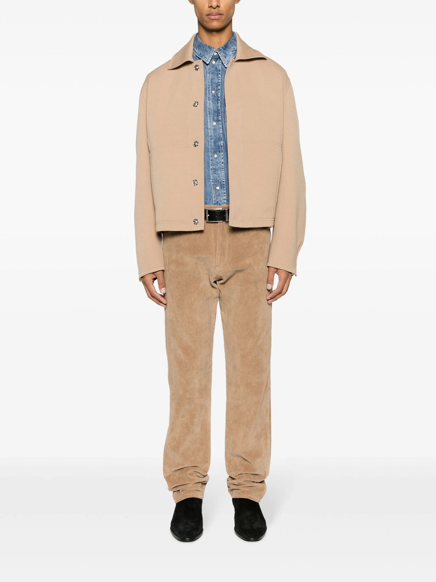 washed-denim shirt