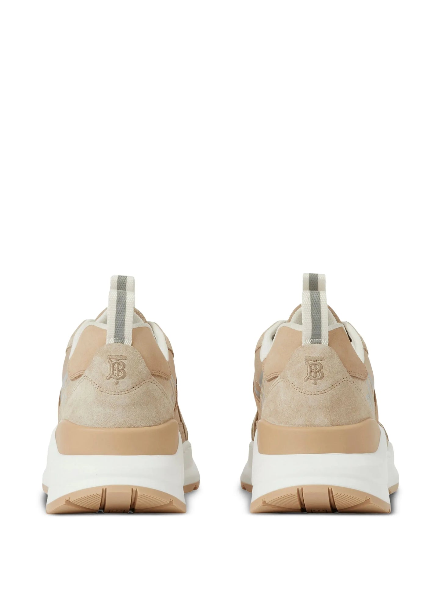 panelled lace-up suede sneakers