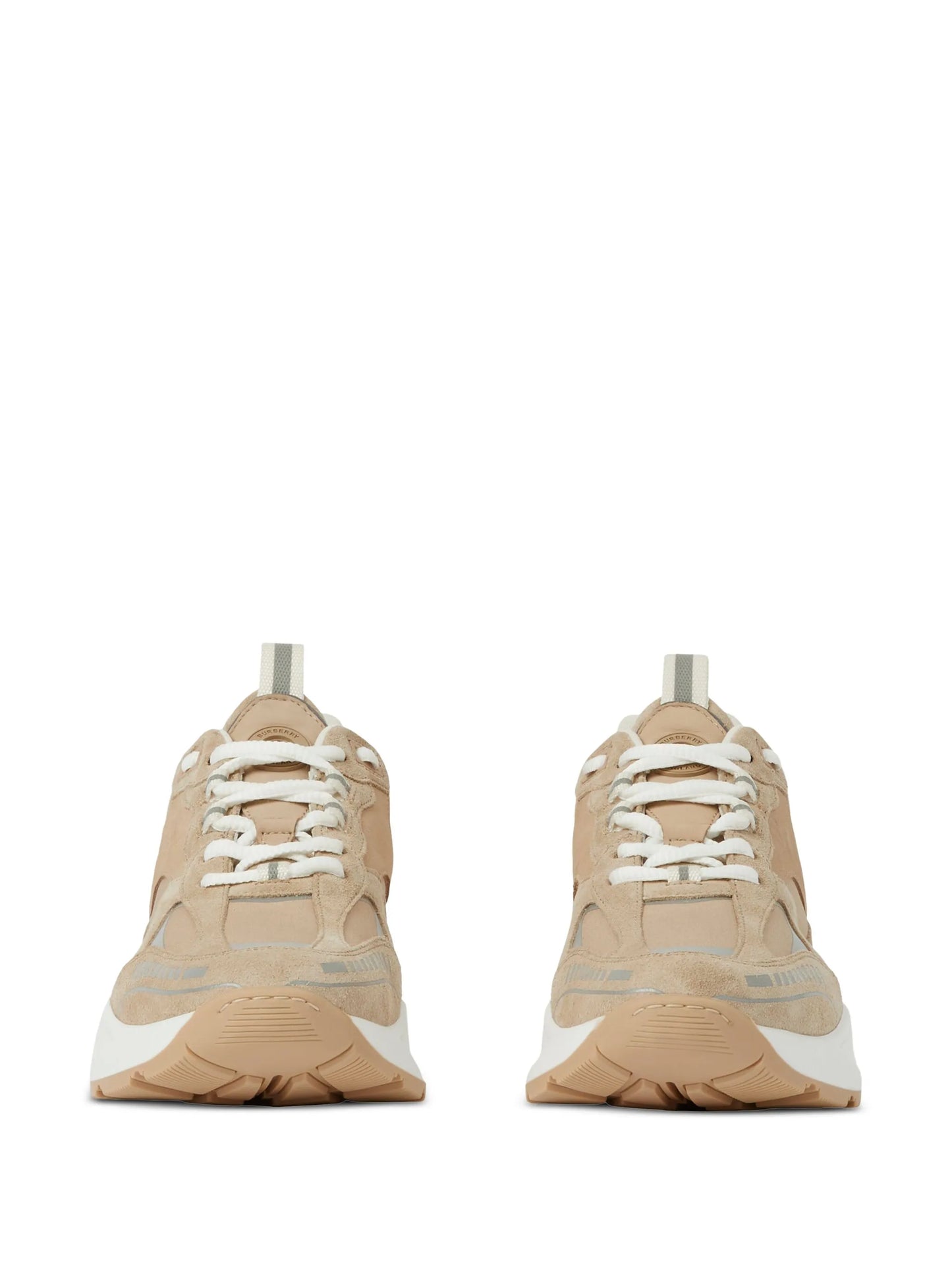 panelled lace-up suede sneakers