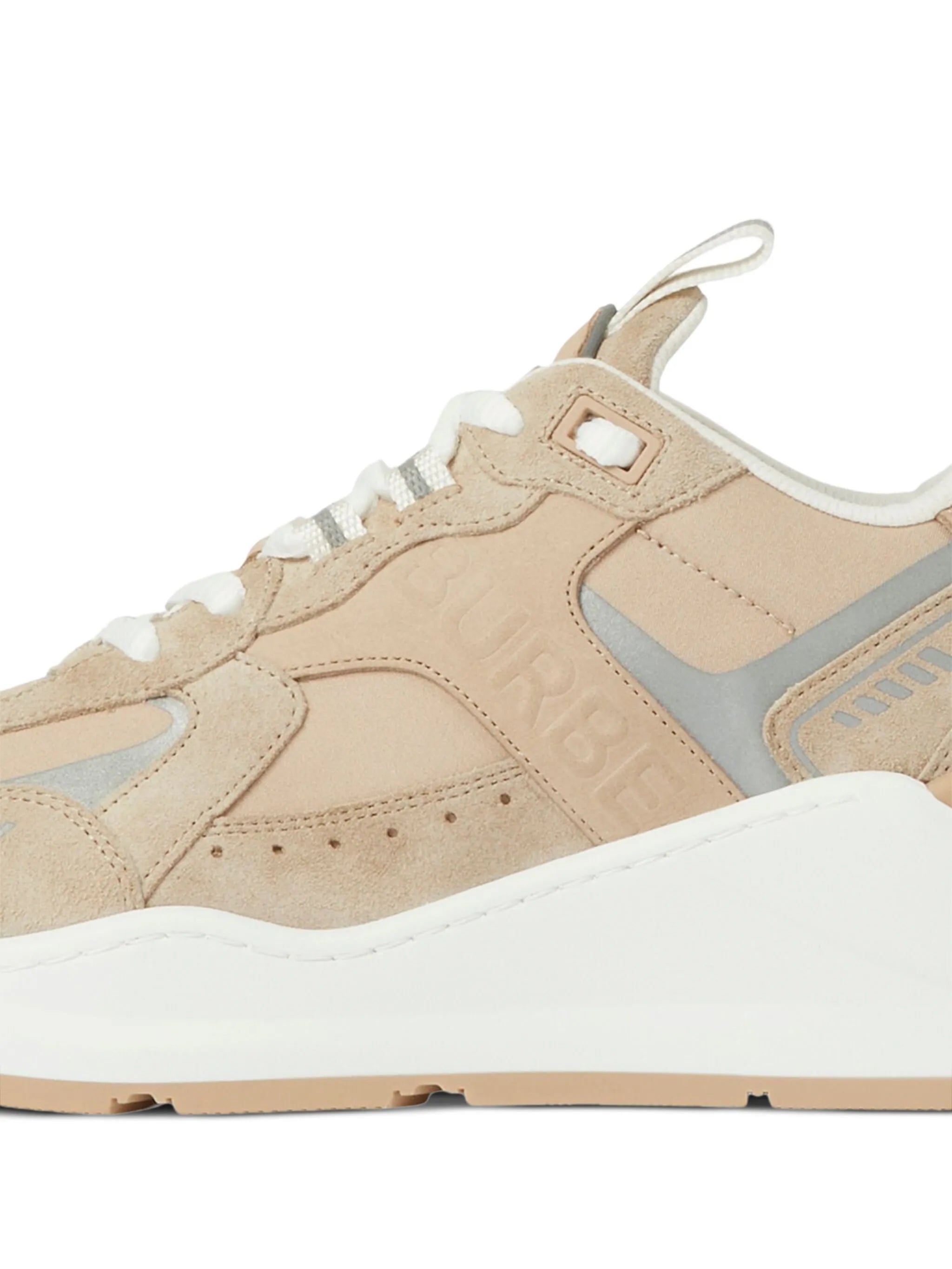 panelled lace-up suede sneakers