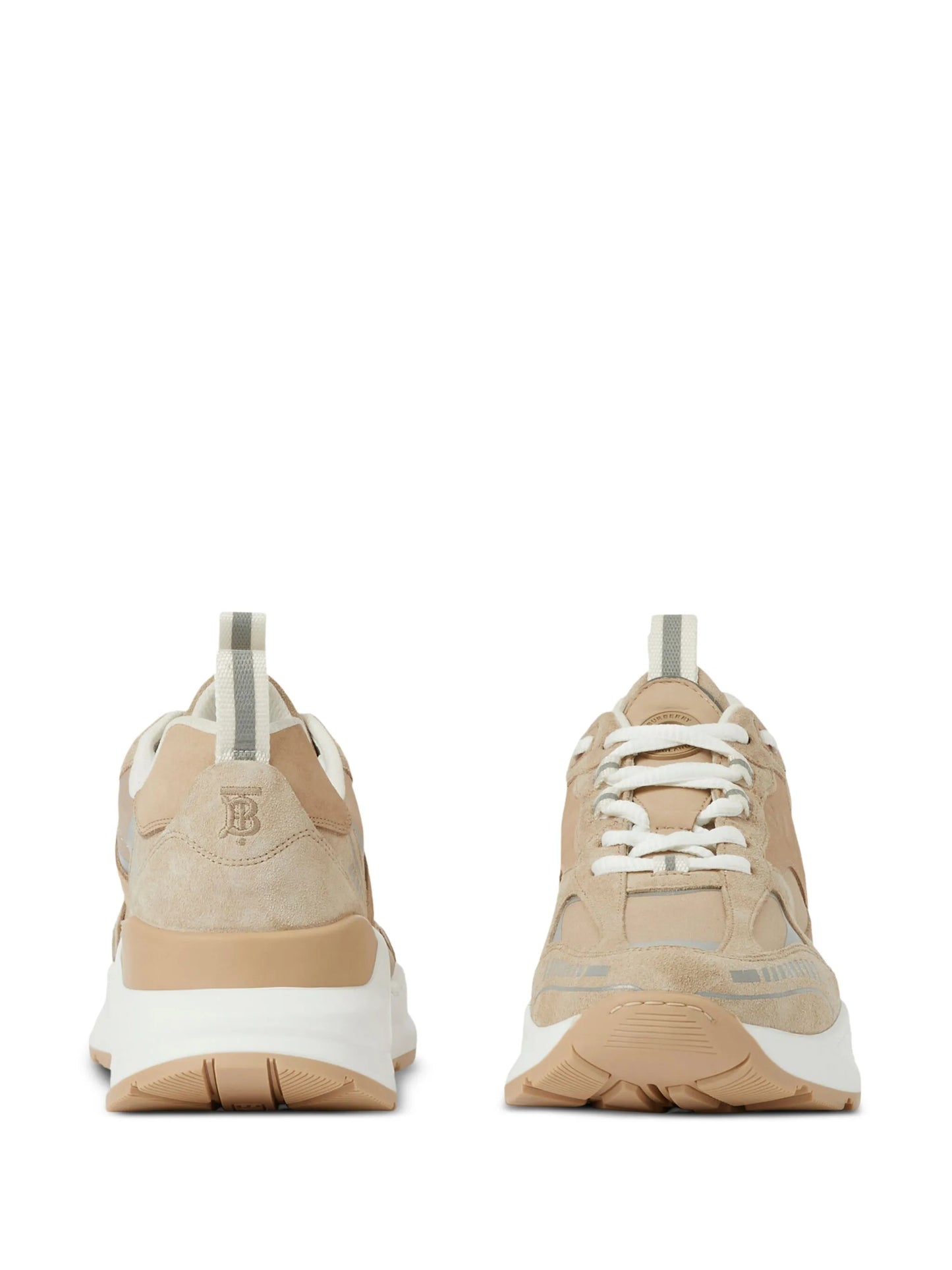 panelled lace-up suede sneakers