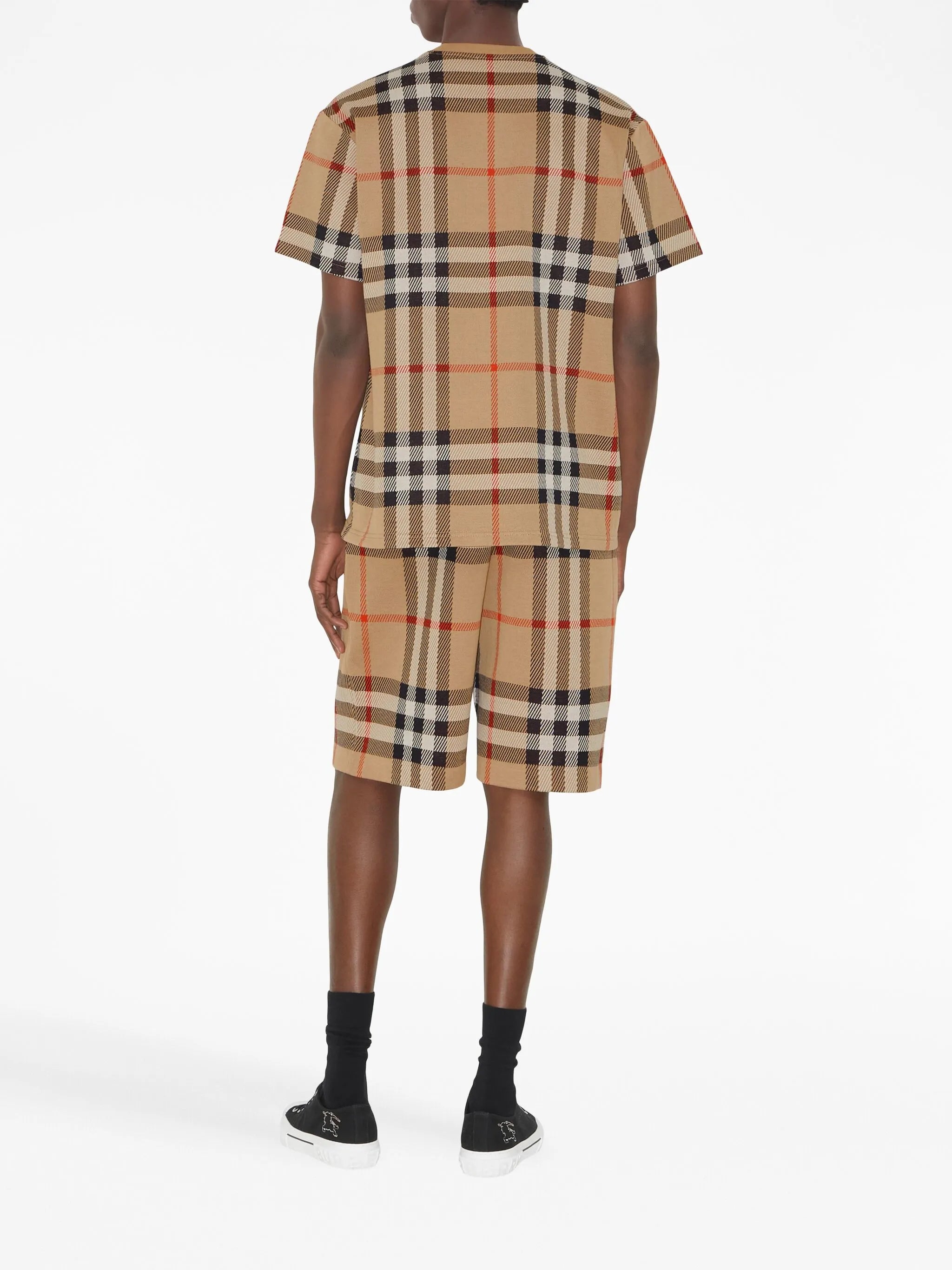 checkered jacquard cotton T-shirt