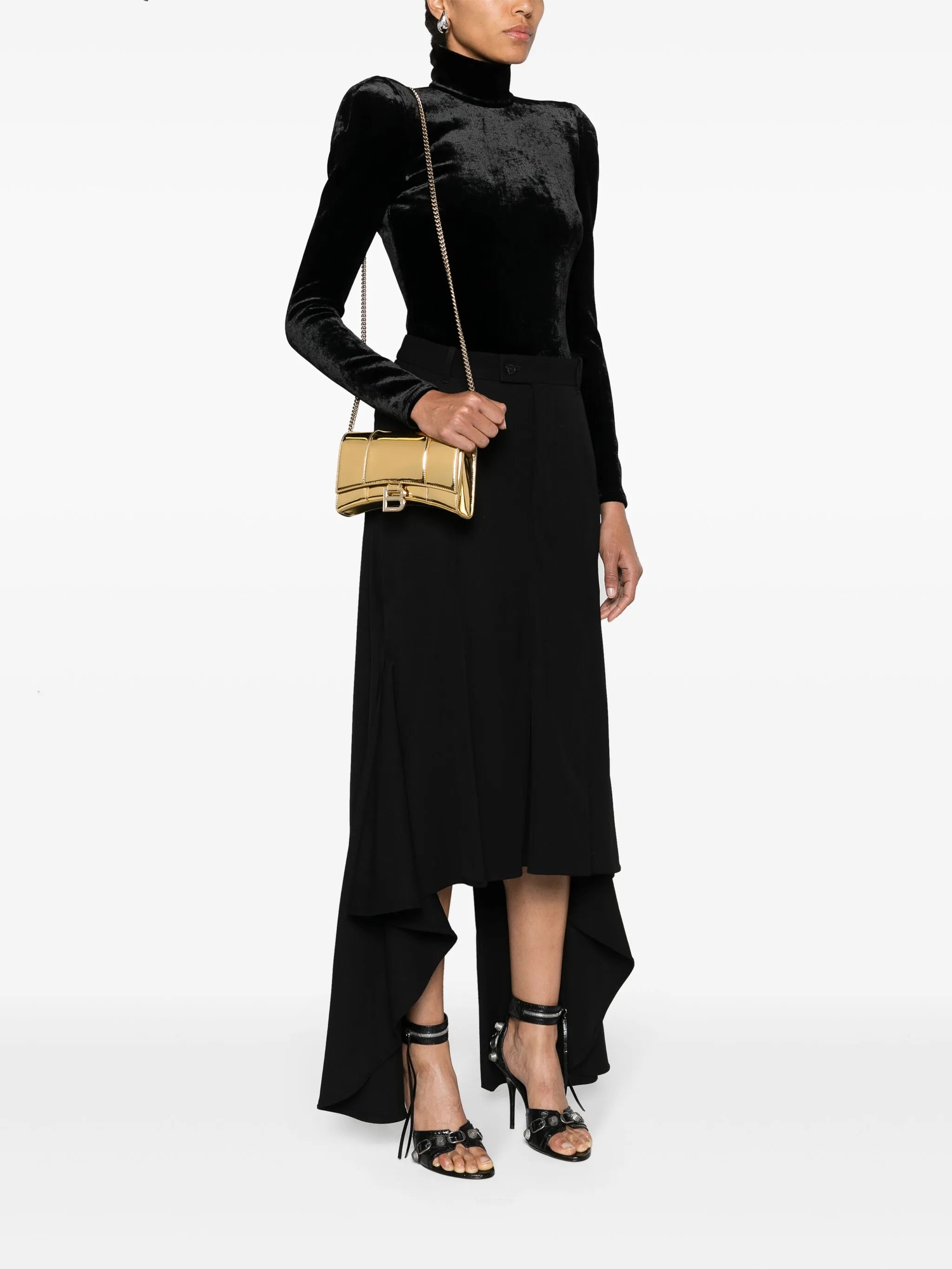 Hourglass leather crossbody bag