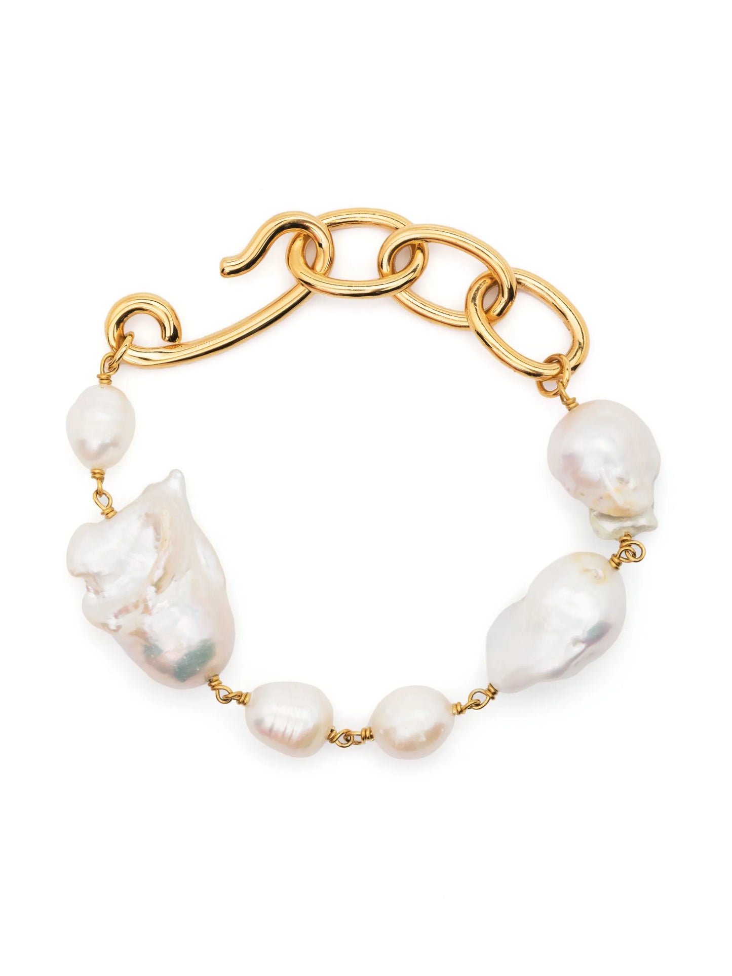 pearl-pendant chain bracelet