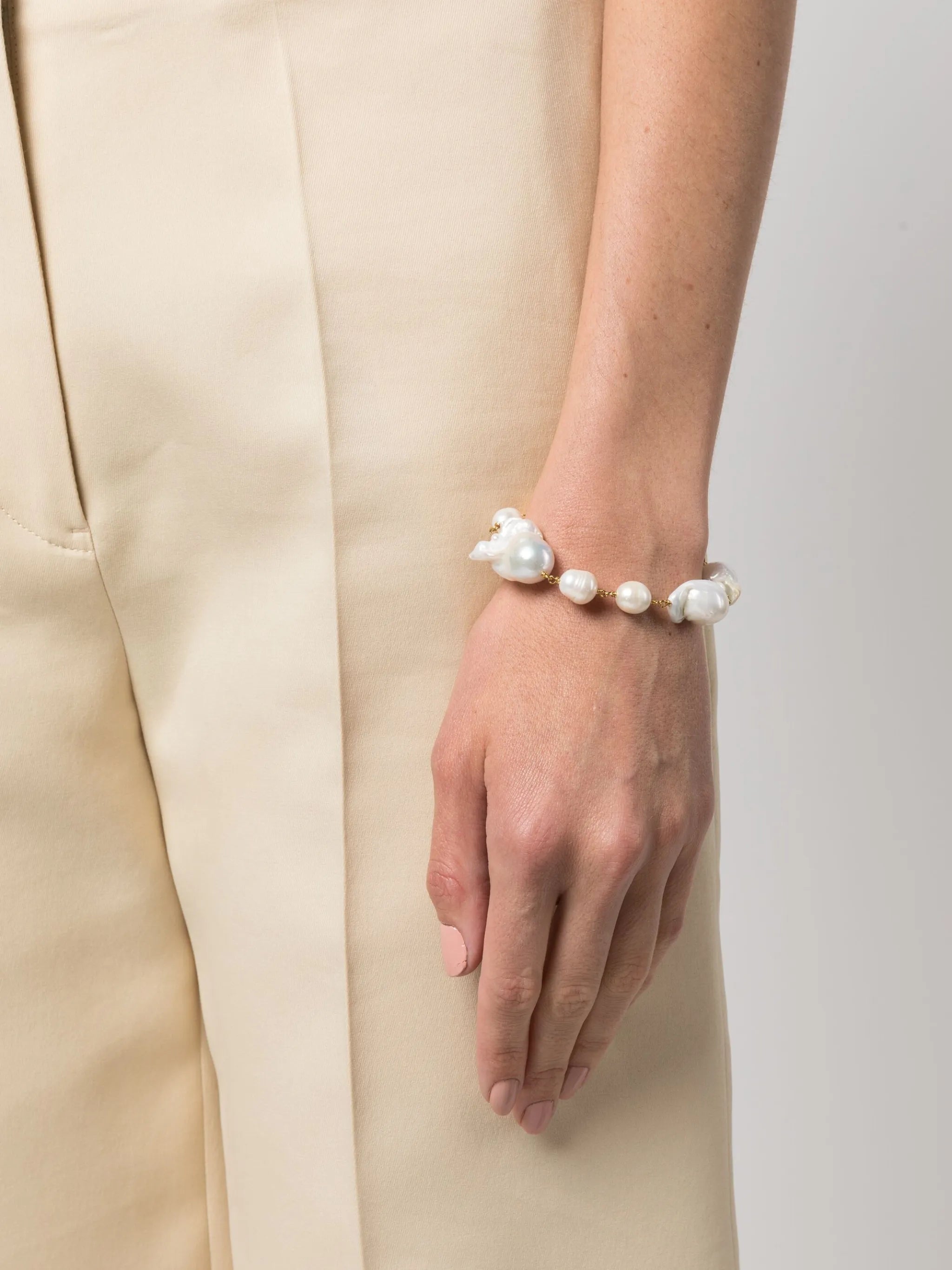 pearl-pendant chain bracelet