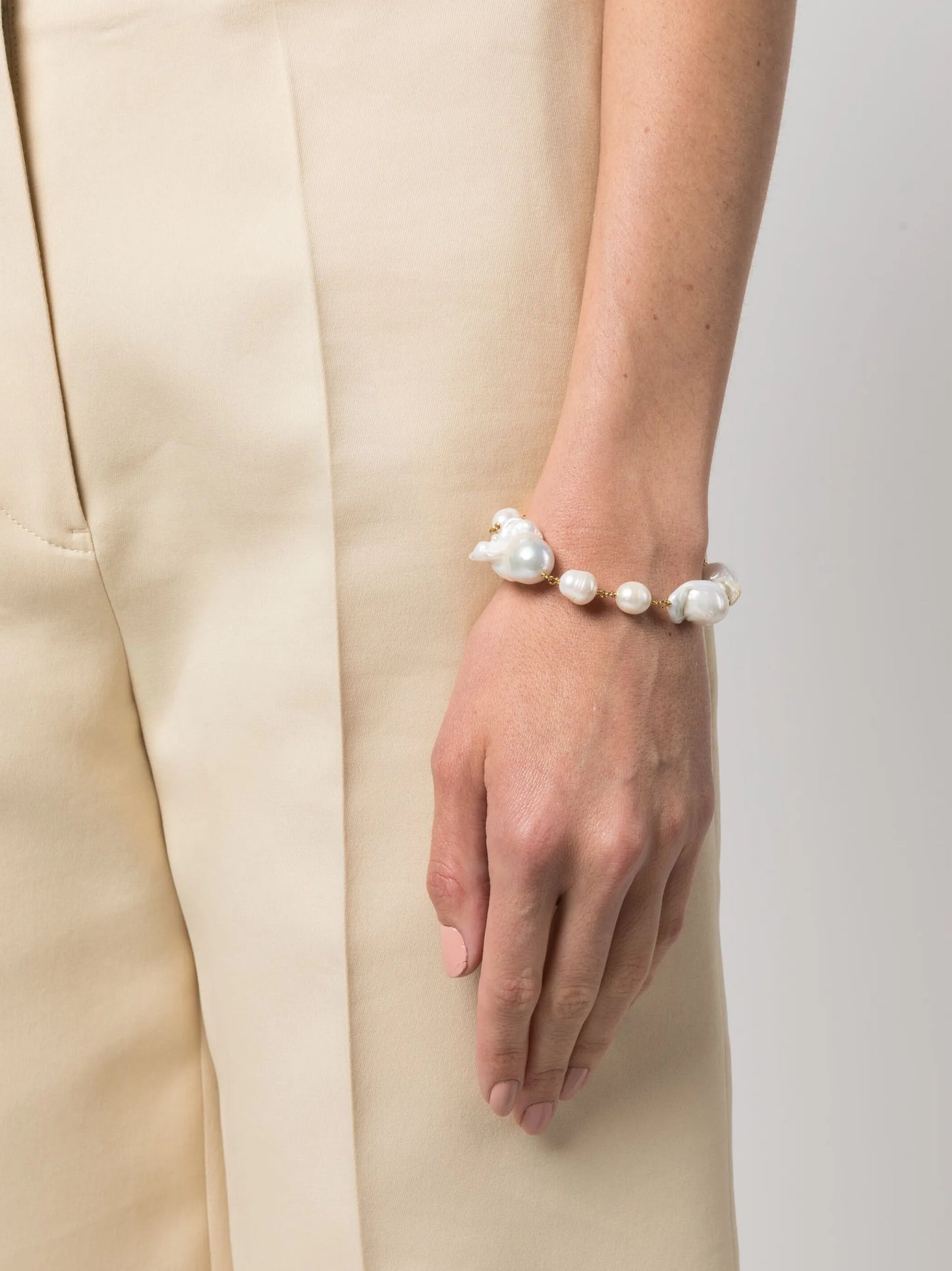 pearl-pendant chain bracelet