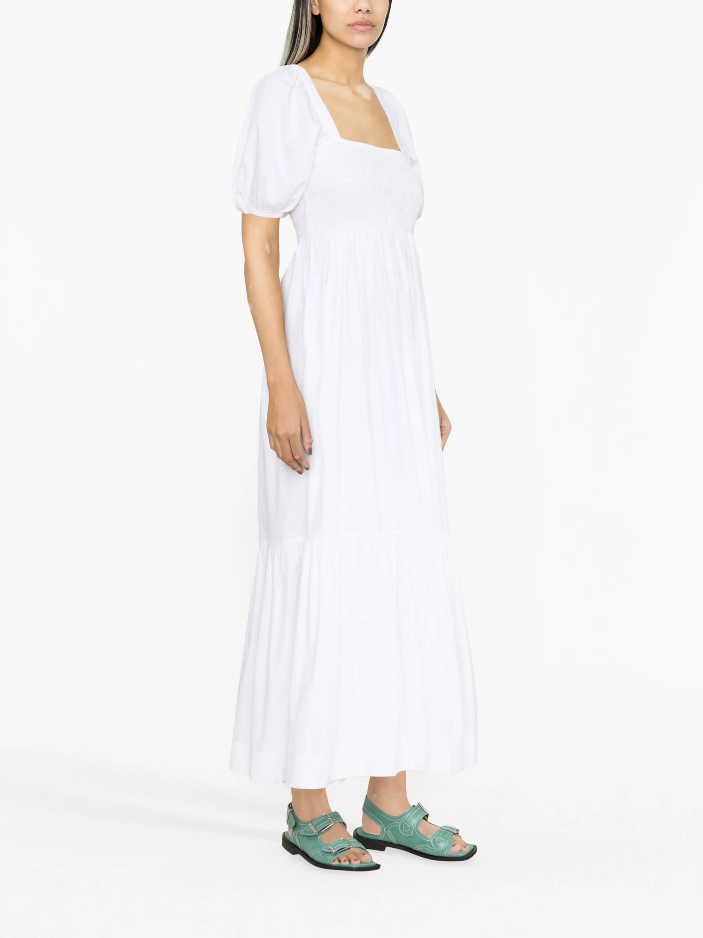 puff-sleeve organic cotton dress
