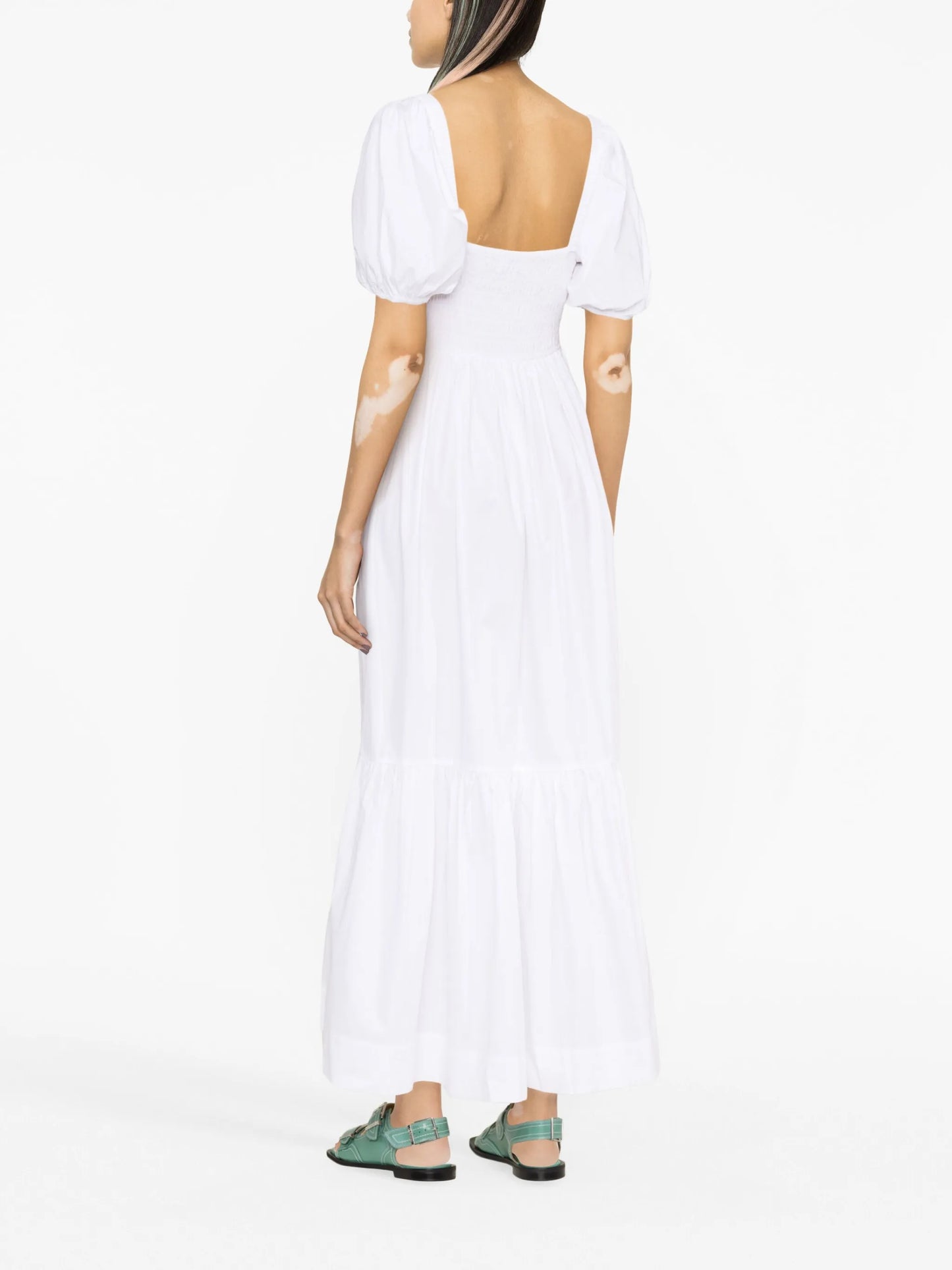 puff-sleeve organic cotton dress
