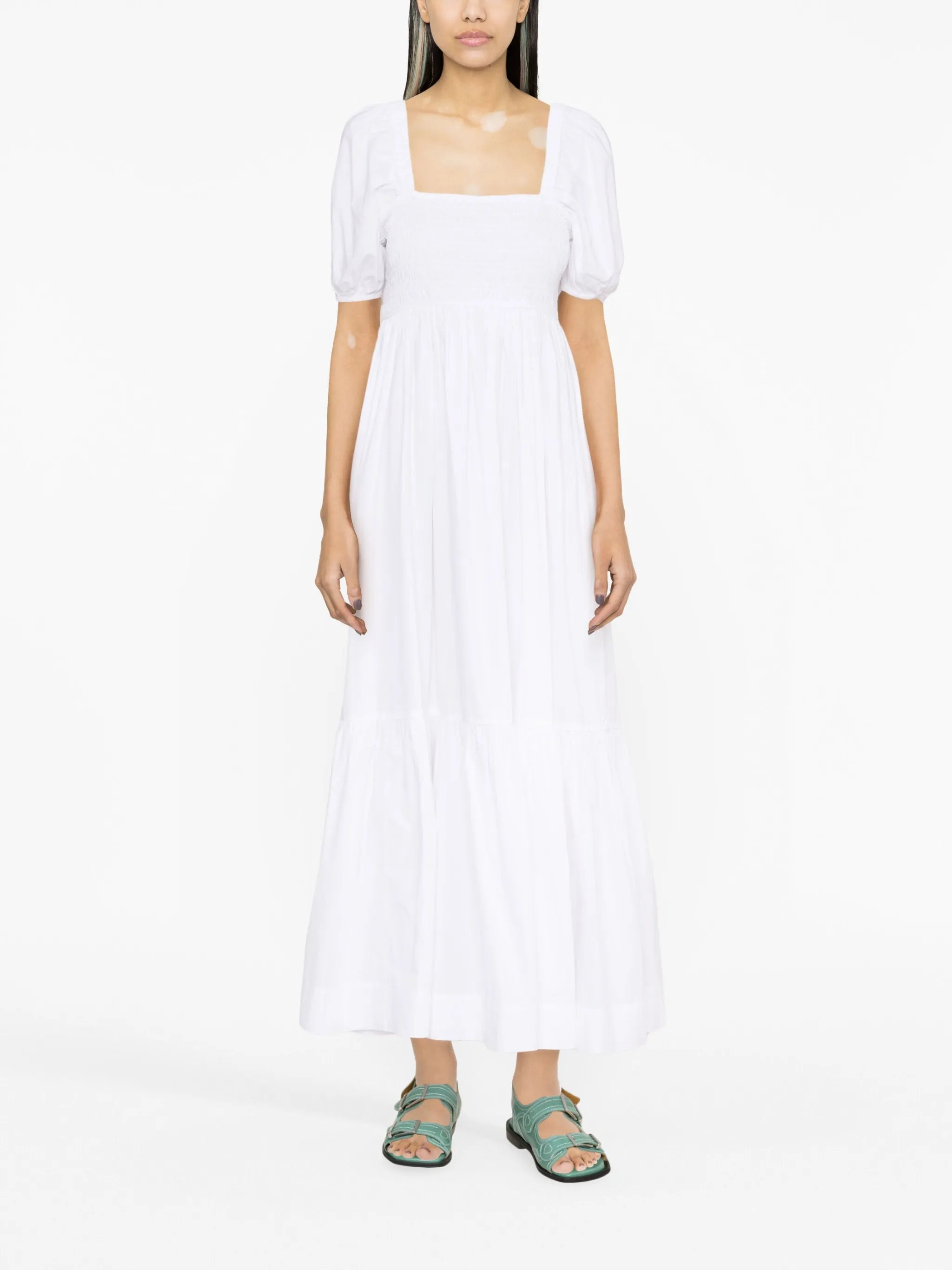 puff-sleeve organic cotton dress