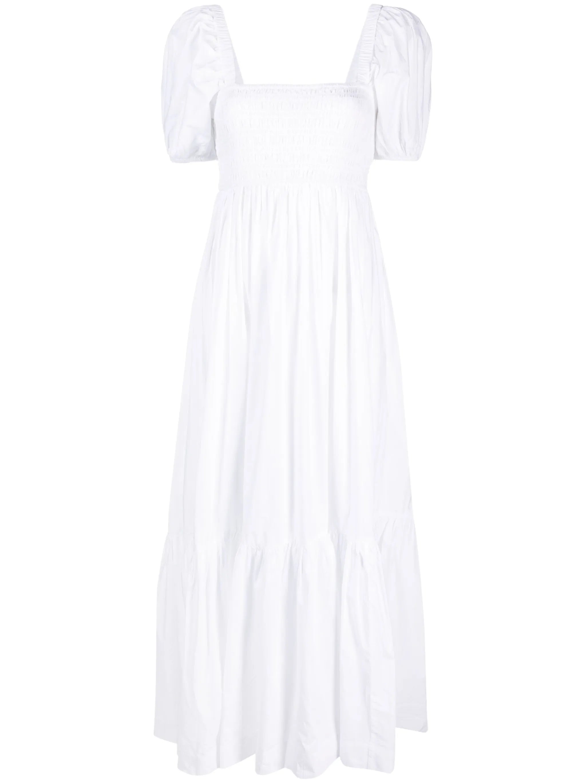 puff-sleeve organic cotton dress