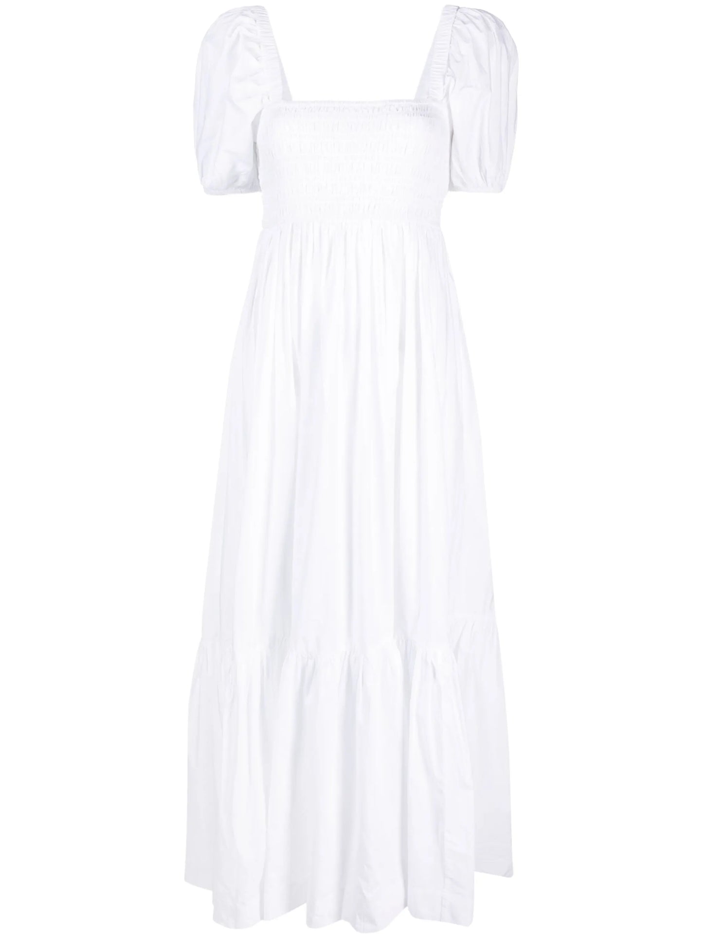 puff-sleeve organic cotton dress