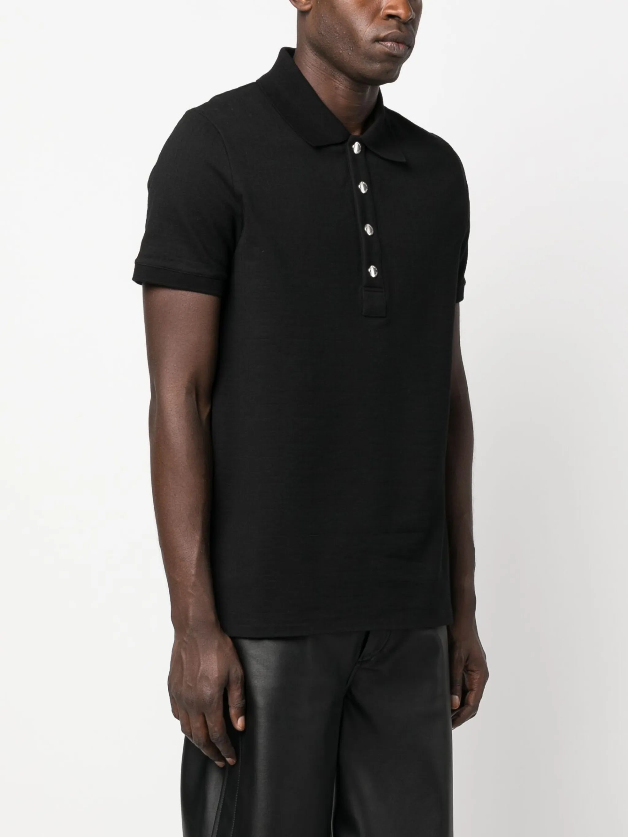 monogram-pattern piqué polo shirt