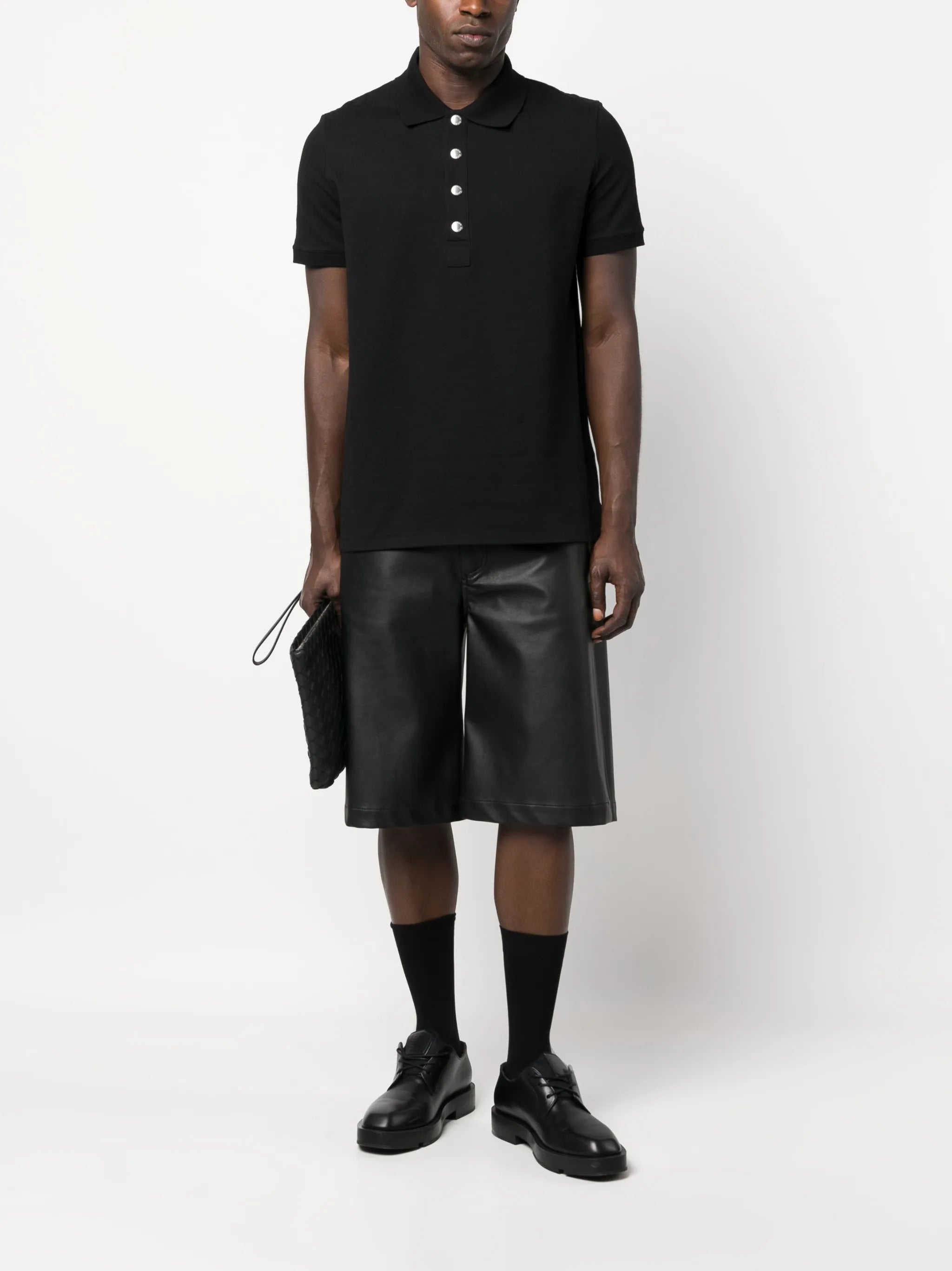 monogram-pattern piqué polo shirt