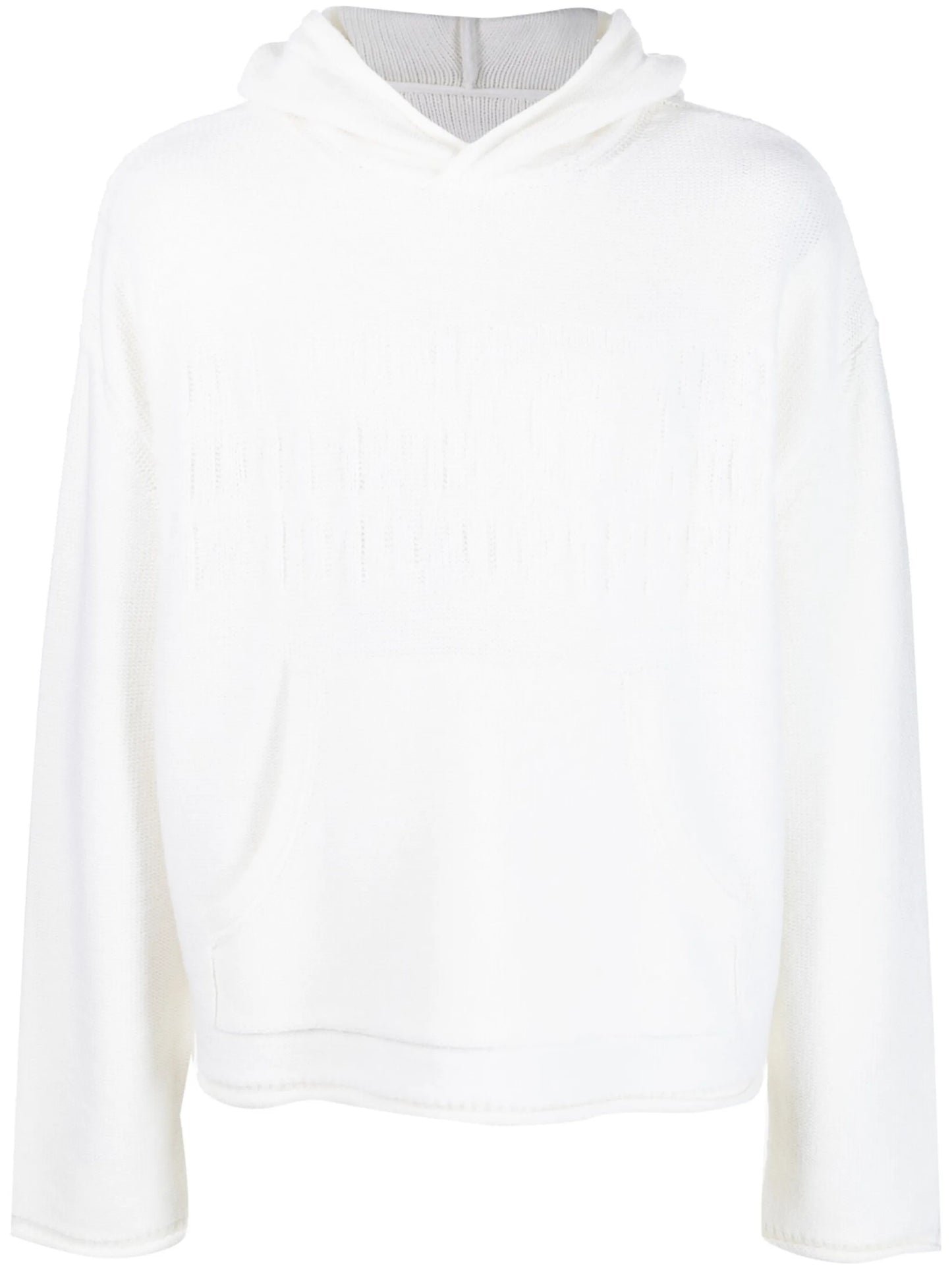 number-motif knitted hoodie
