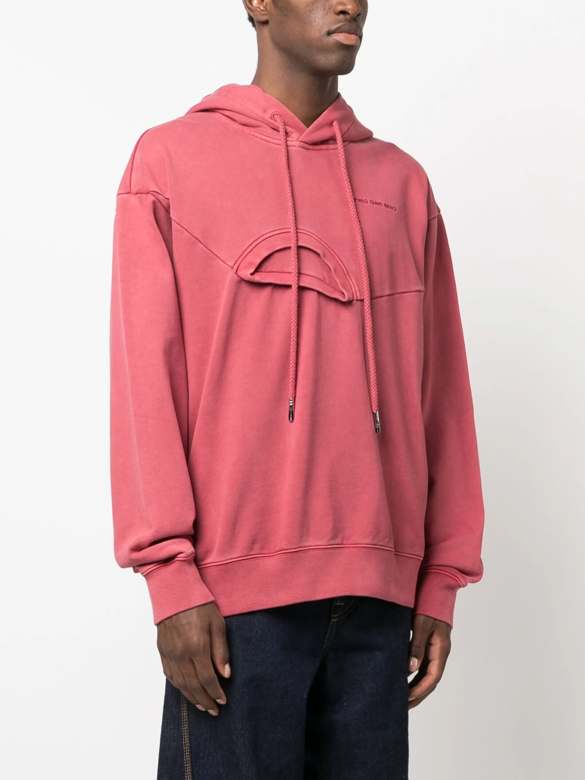 Double-collar cotton hoodie