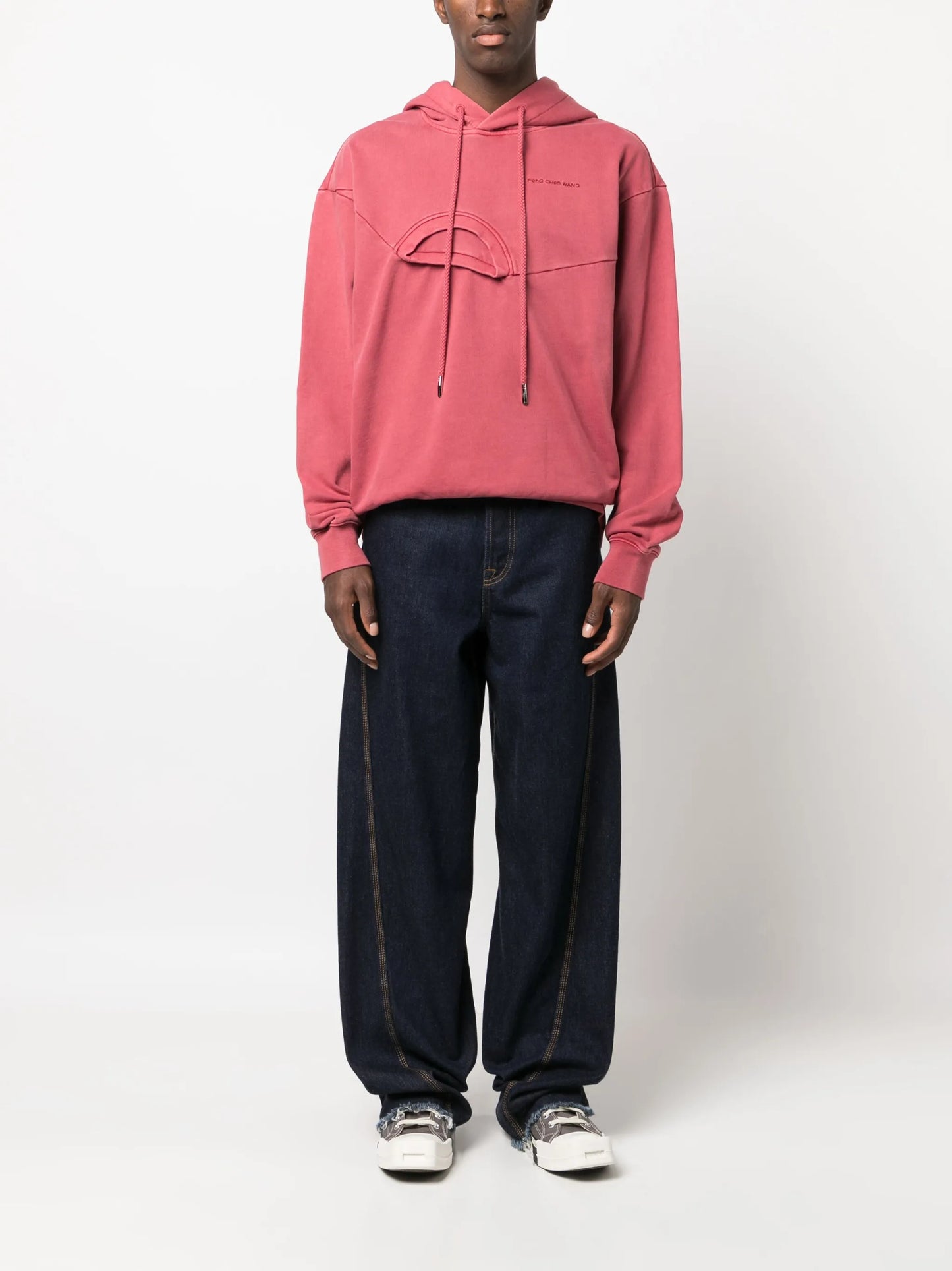 Double-collar cotton hoodie