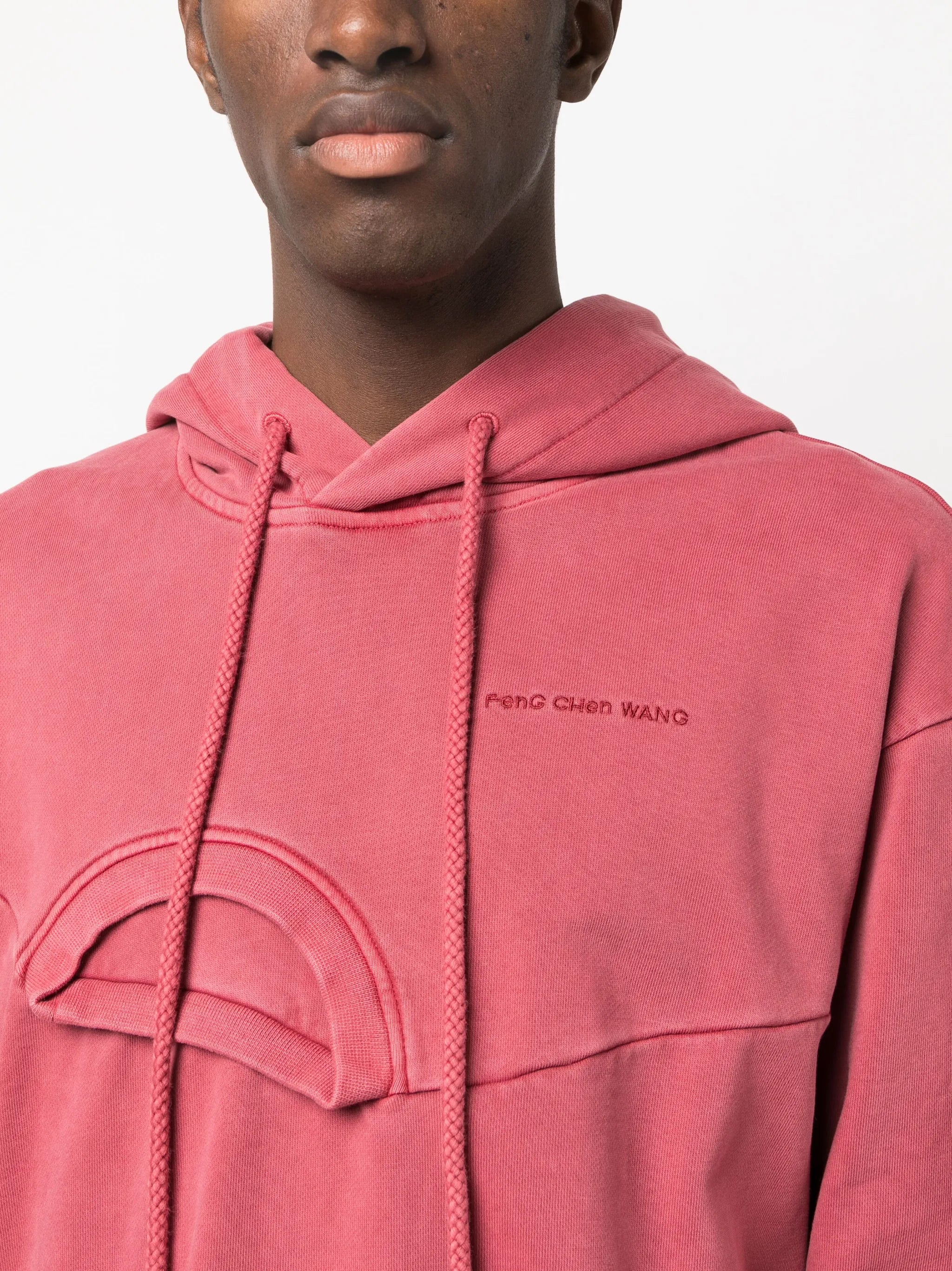 Double-collar cotton hoodie
