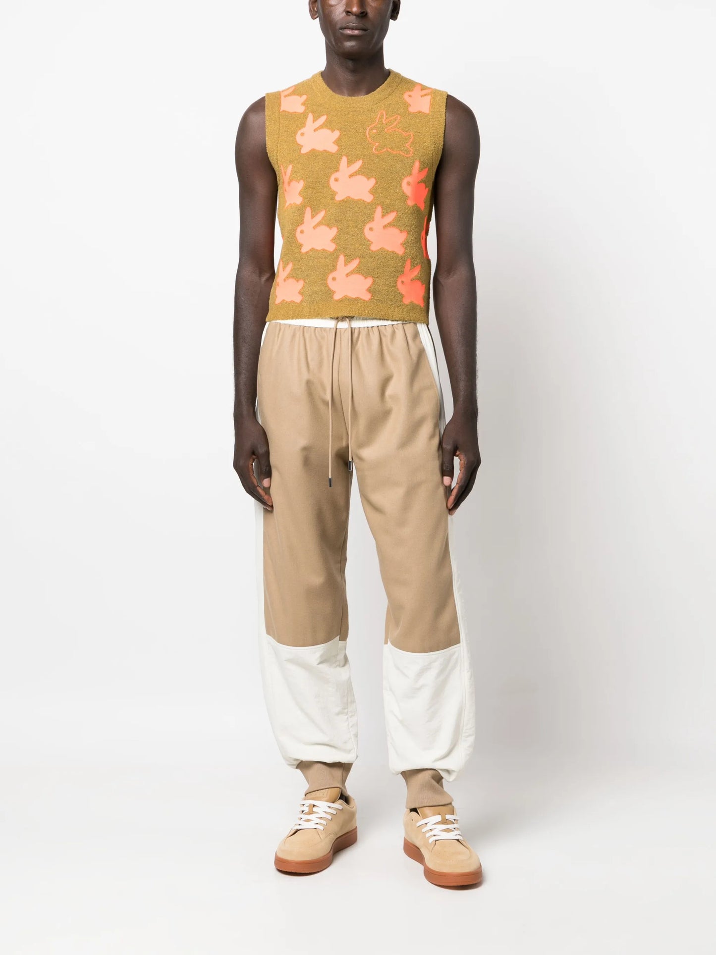 colour-block tapered track pants