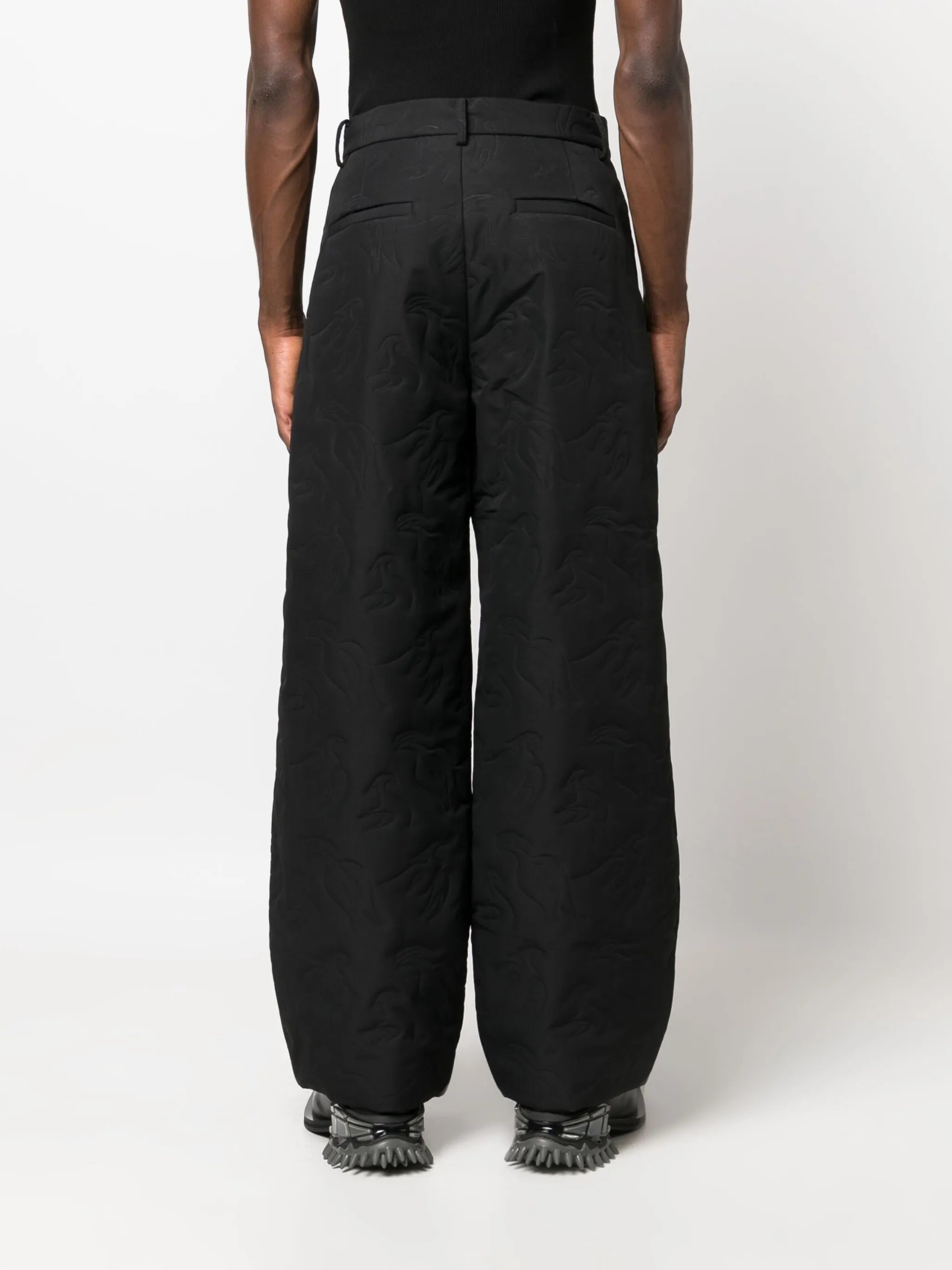 Deconstructed wide-leg trousers