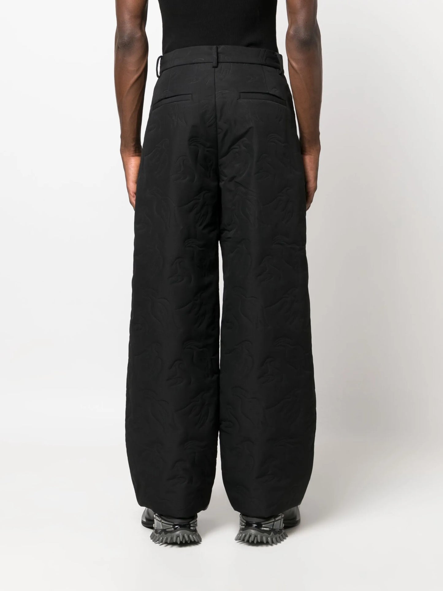 Deconstructed wide-leg trousers