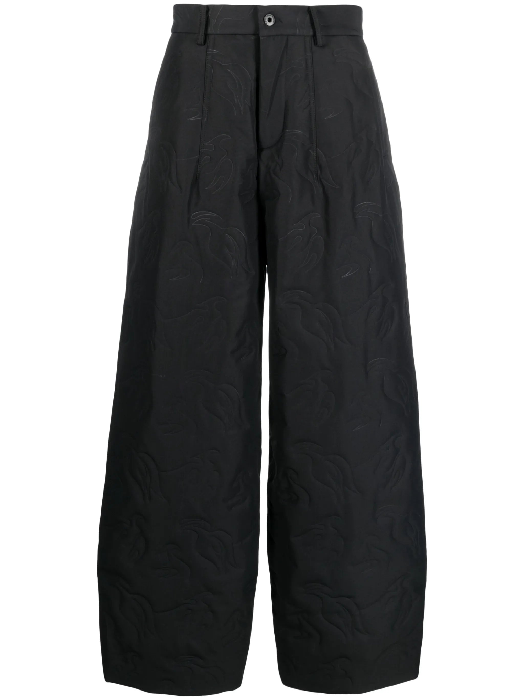 Deconstructed wide-leg trousers