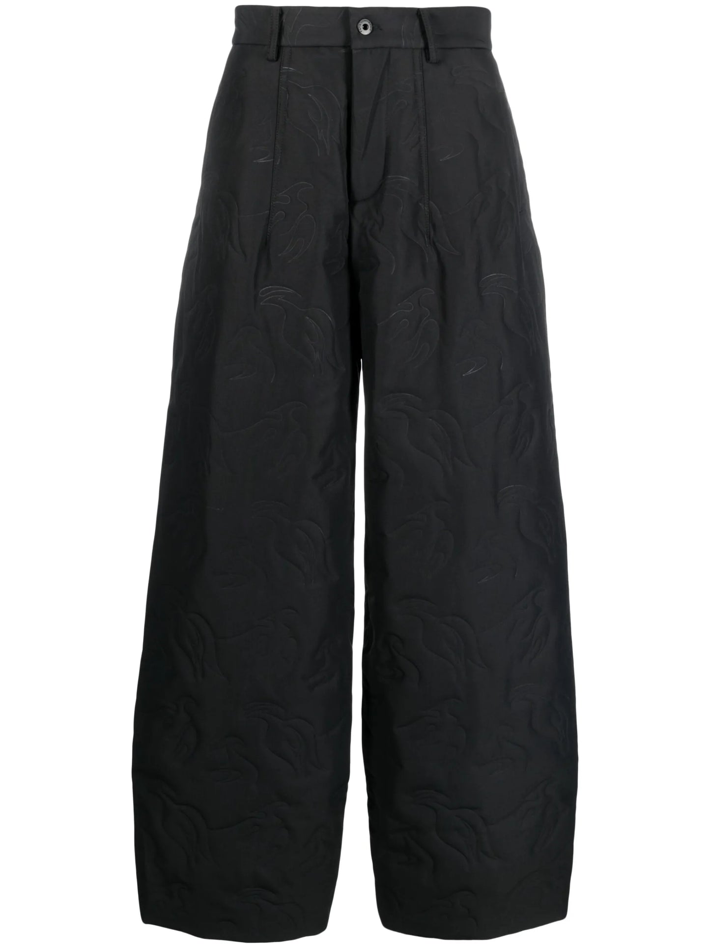 Deconstructed wide-leg trousers