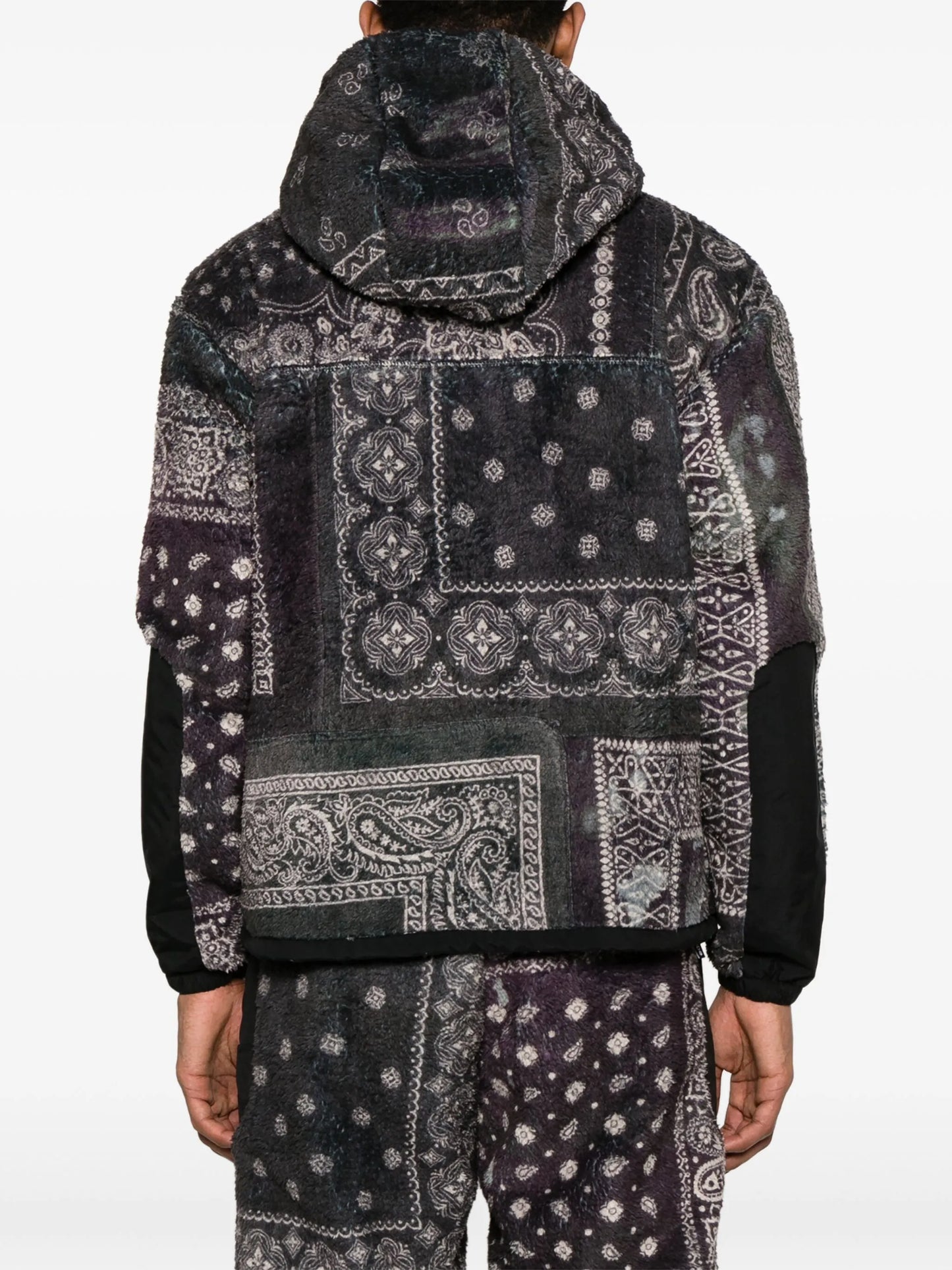 bandana-print fleece jacket