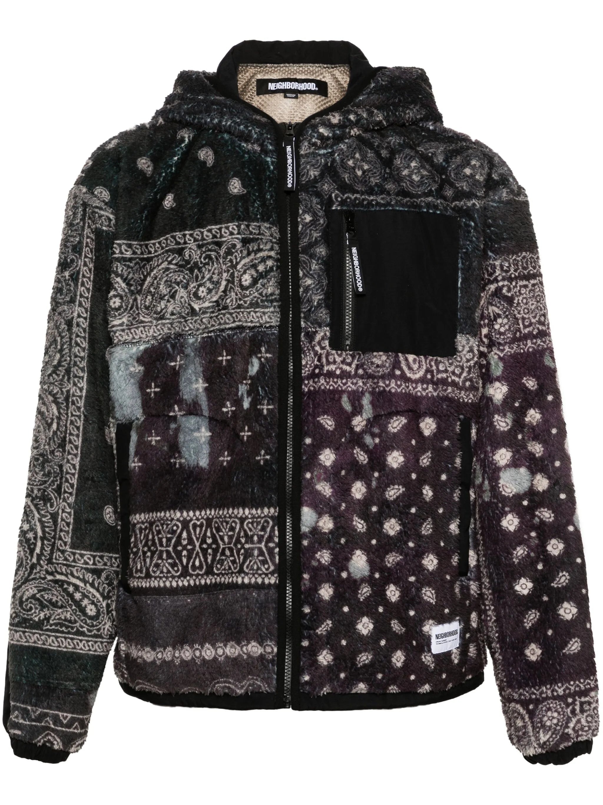 bandana-print fleece jacket