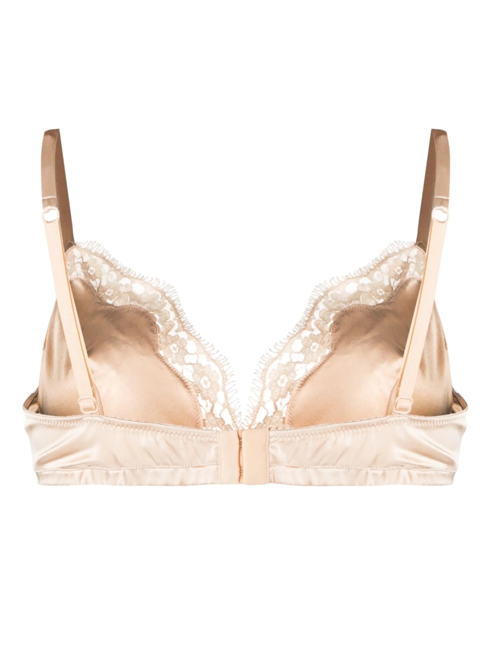 lace-appliqué silk-blend triangle bra