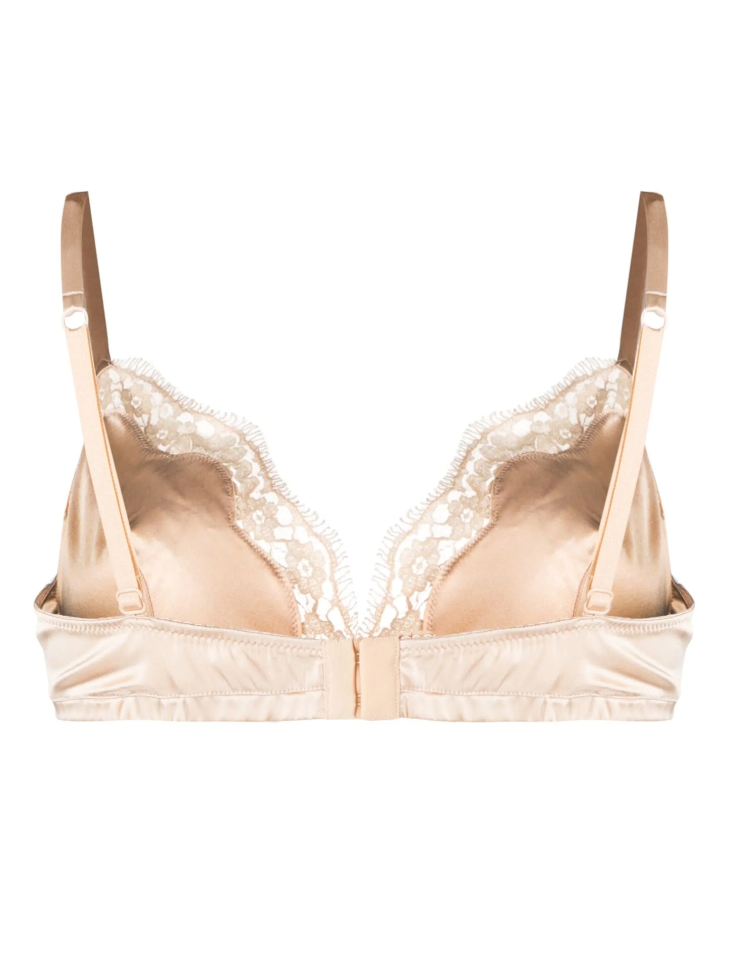 lace-appliqué silk-blend triangle bra
