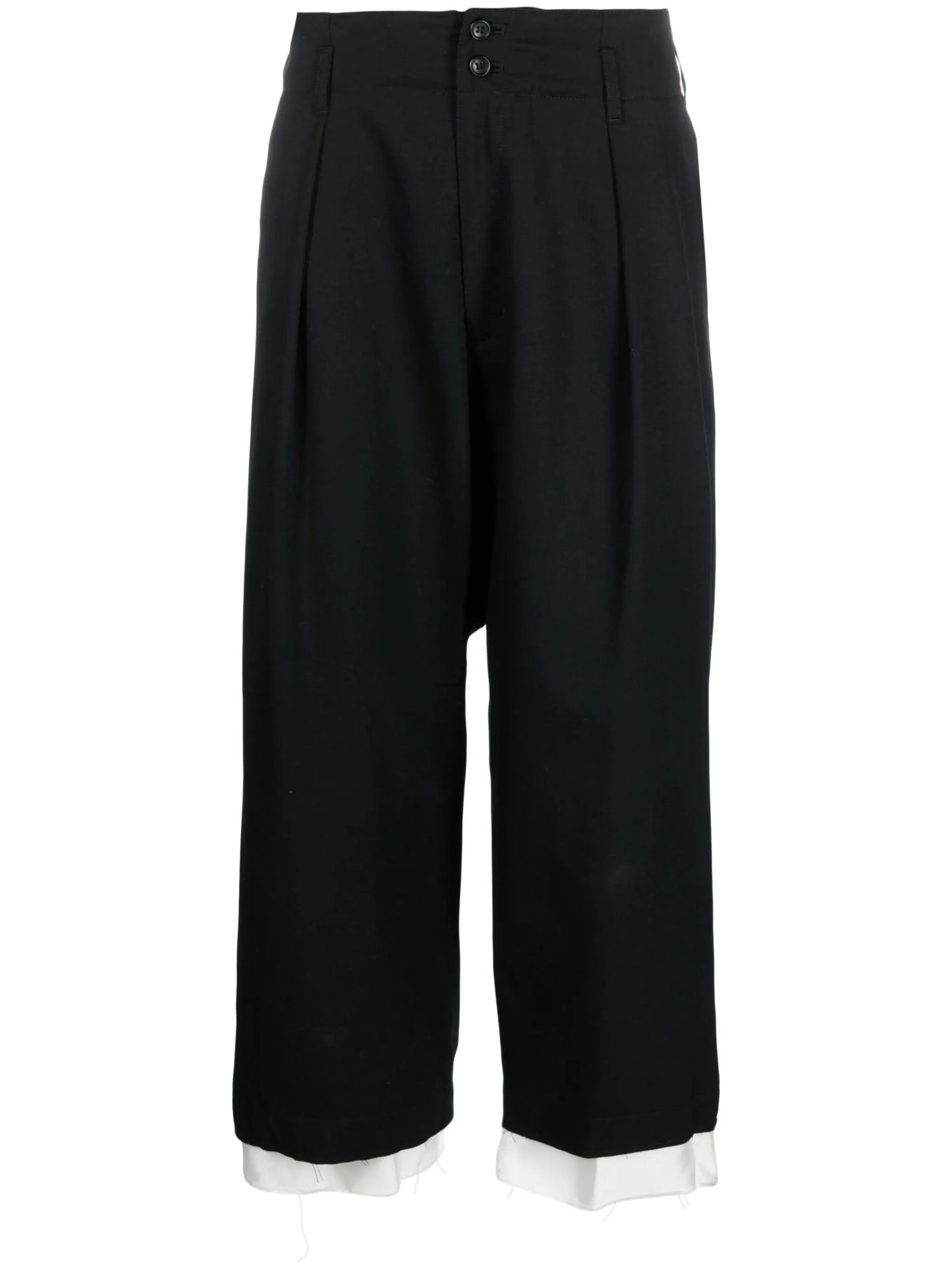 layered box-pleat cropped trousers