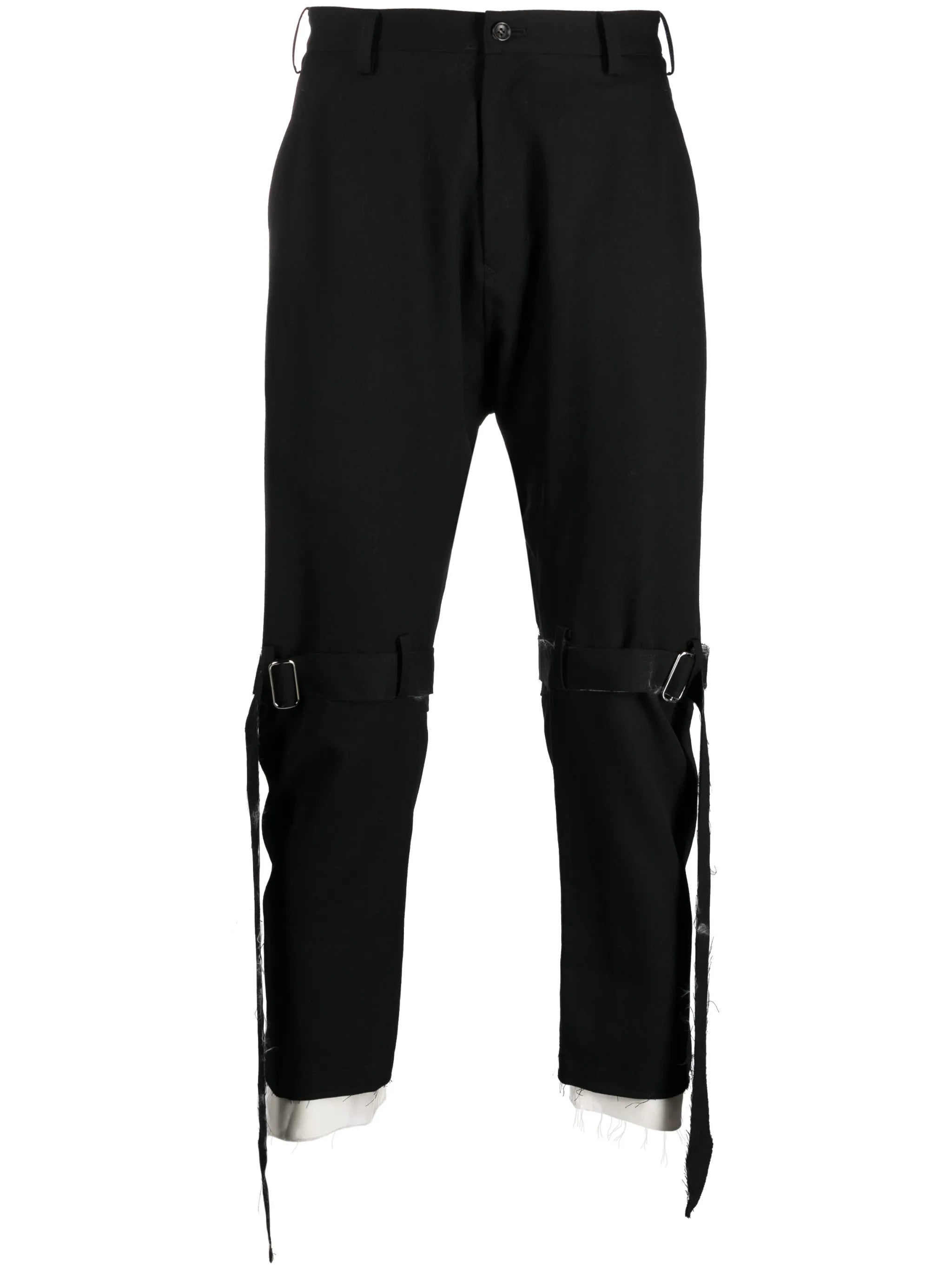 tied-detail layered wool trousers
