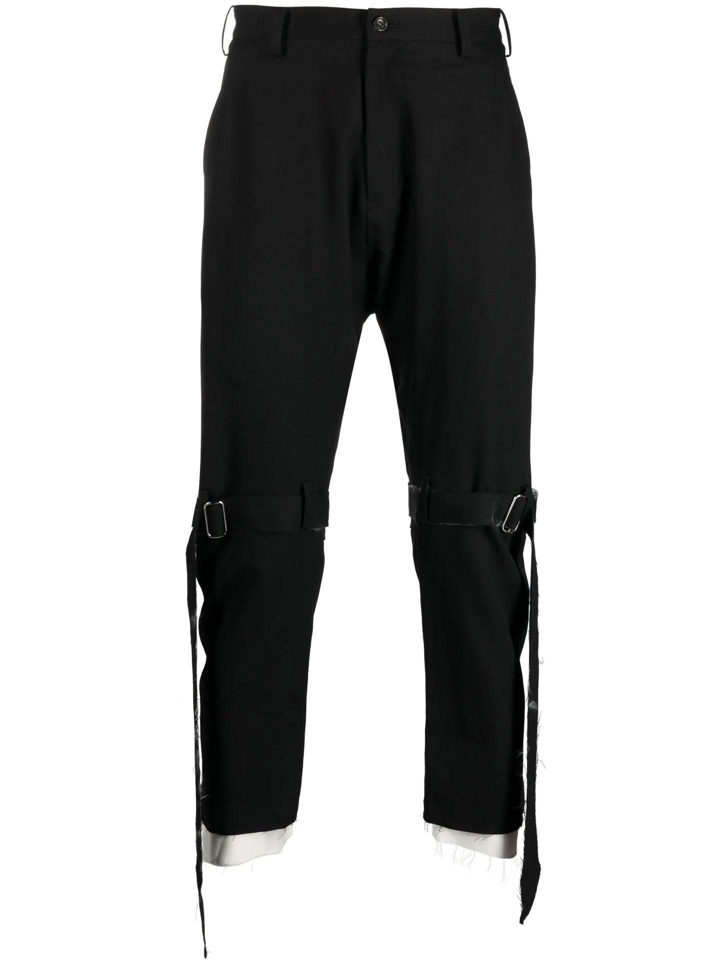 tied-detail layered wool trousers