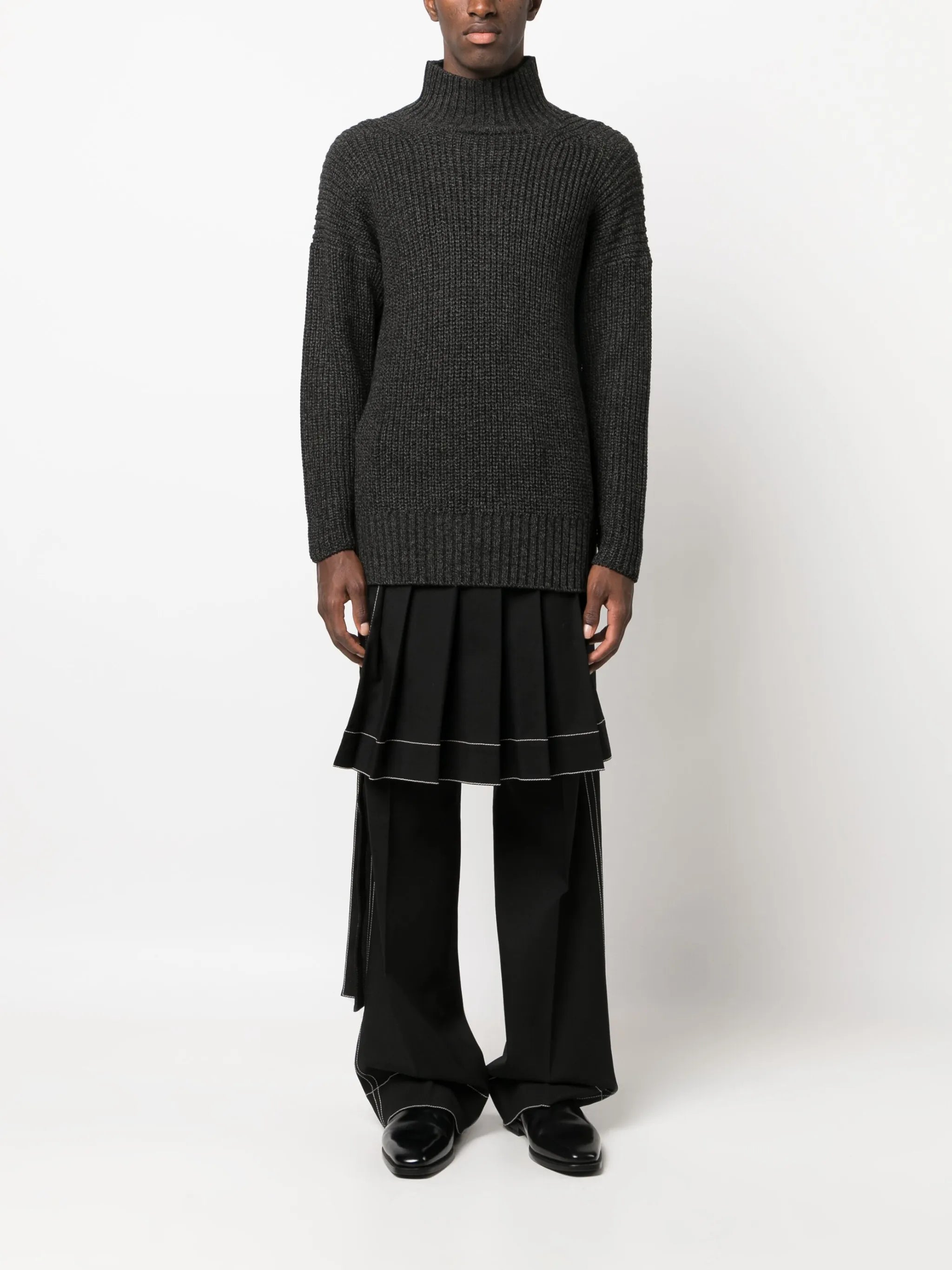 open-back knitted jumper