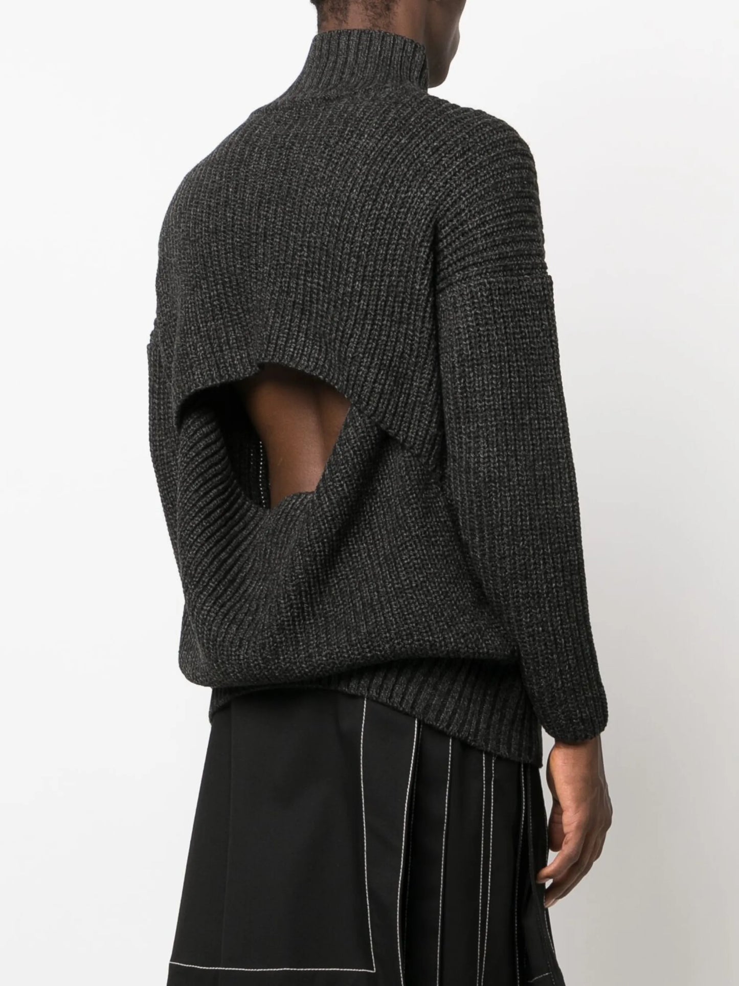 open-back knitted jumper