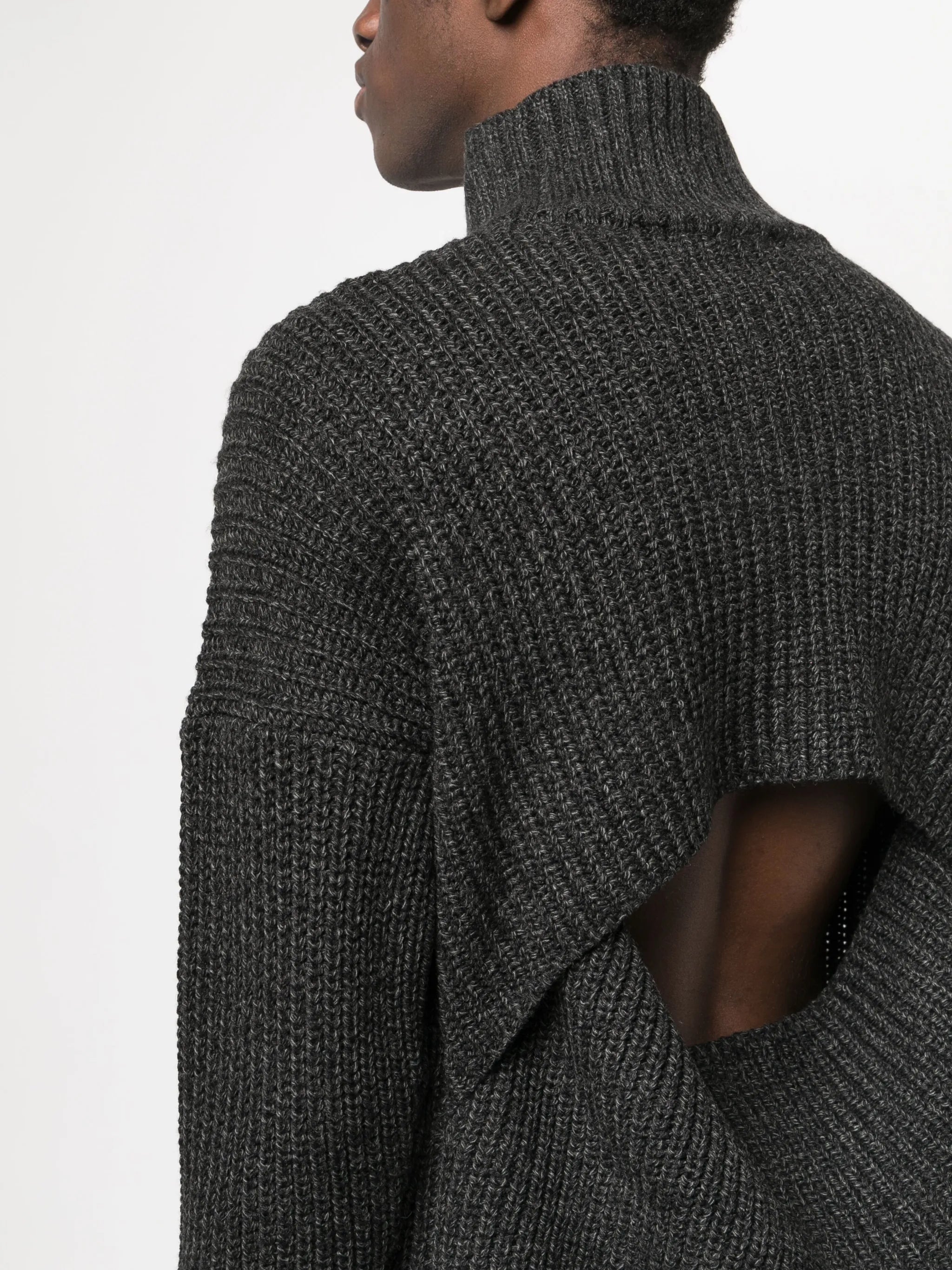 open-back knitted jumper