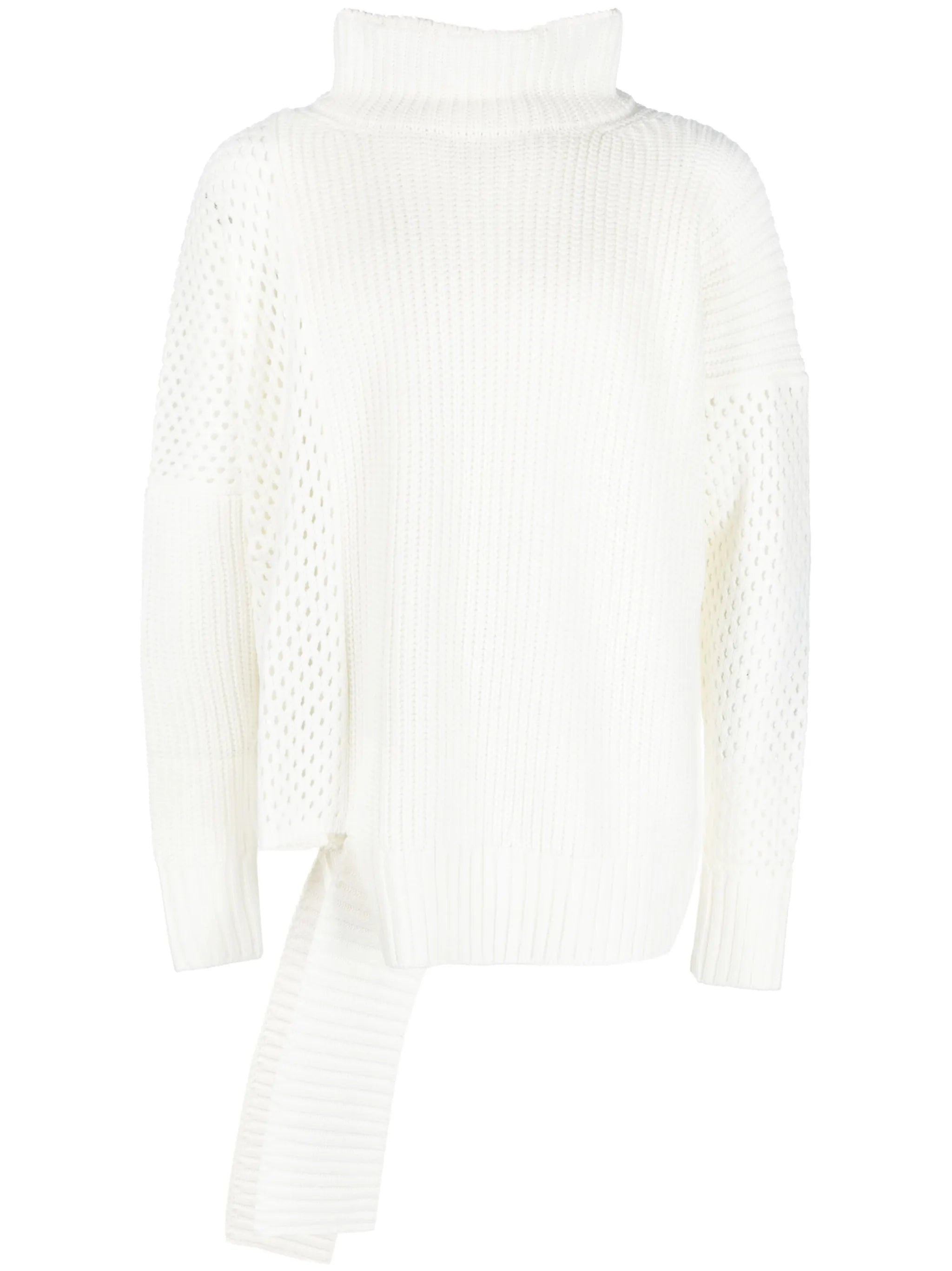 asymmetric-hem ribbed knit jumper