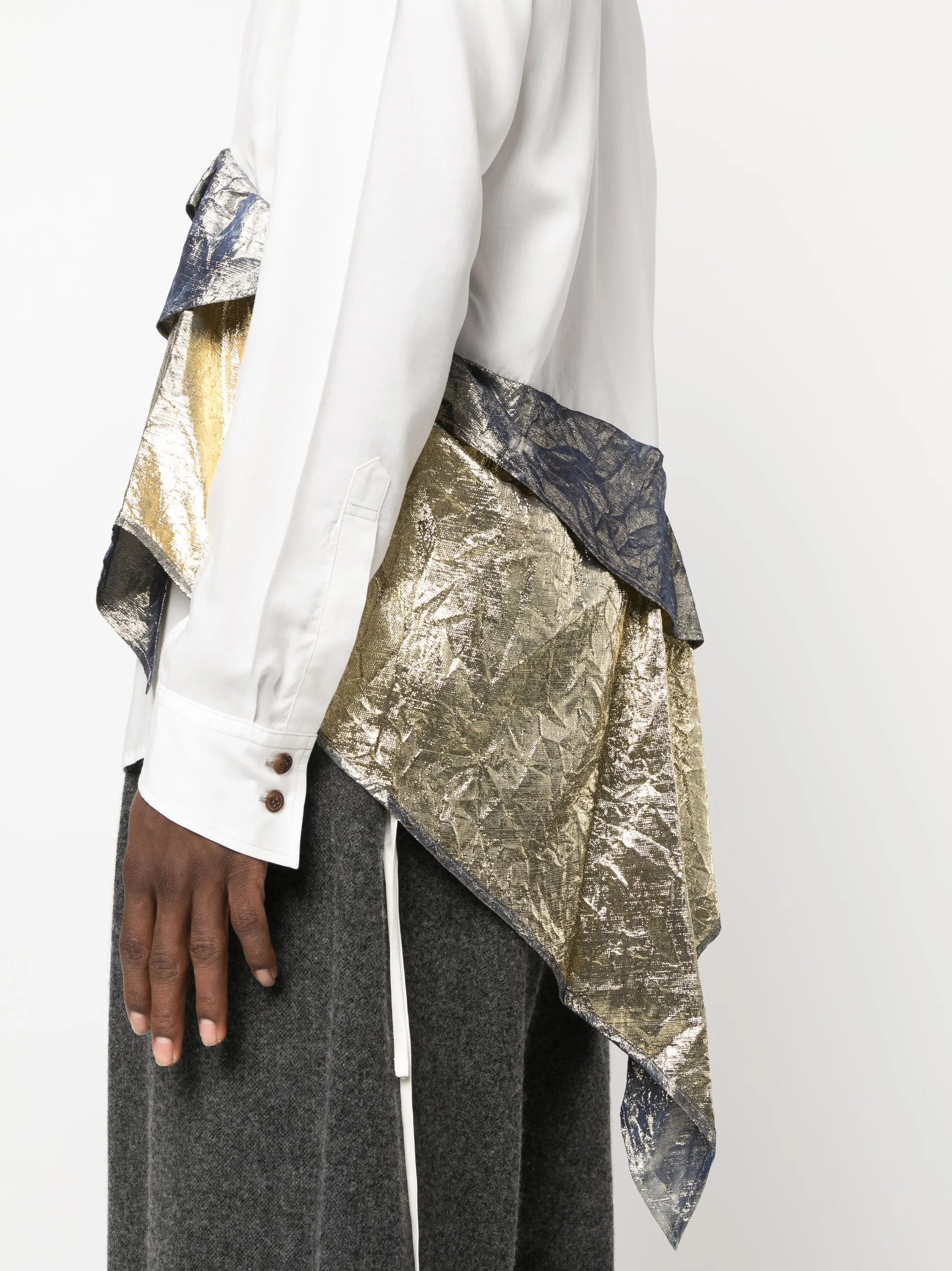 draped-design long-sleeve shirt