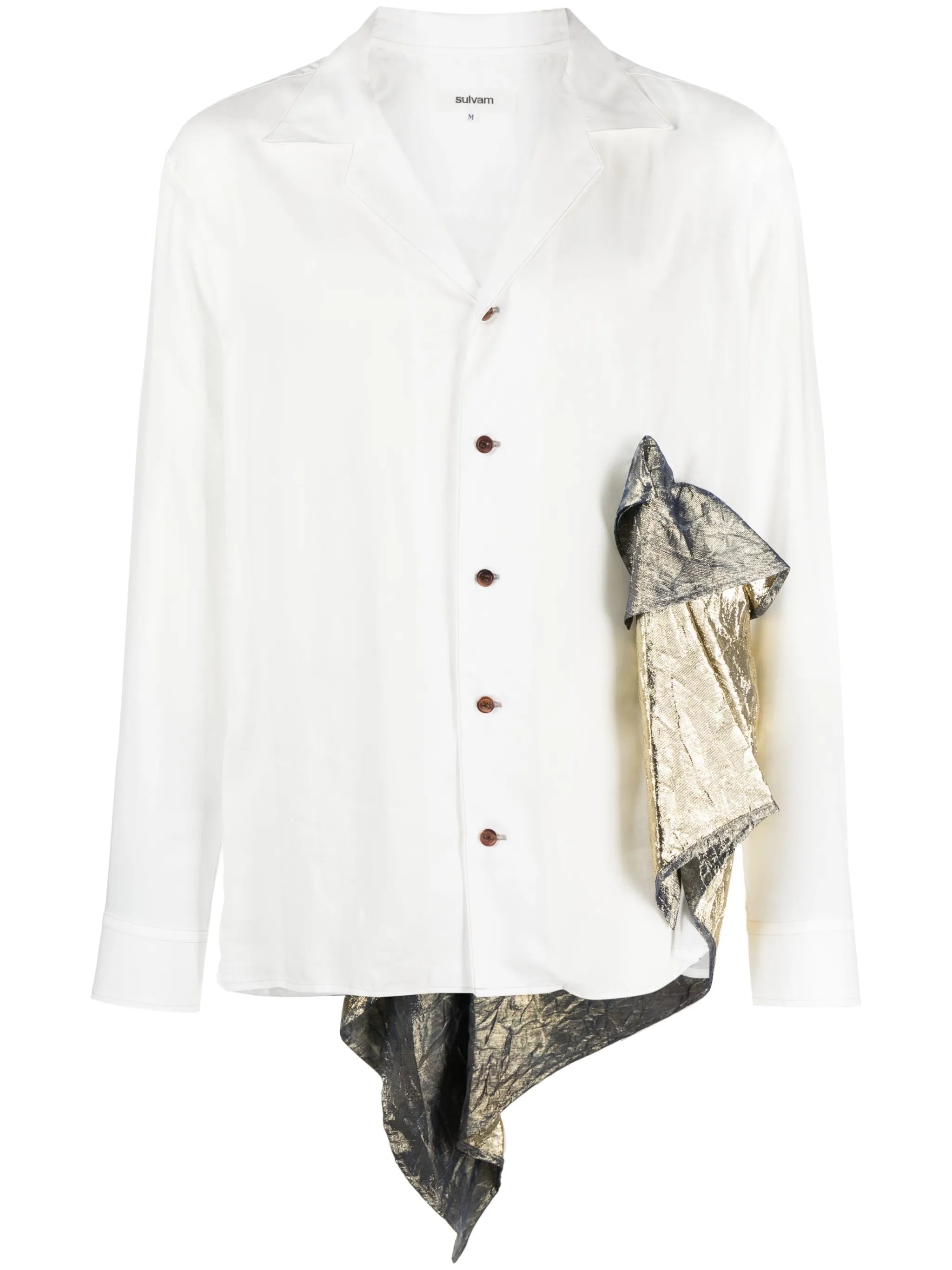 draped-design long-sleeve shirt