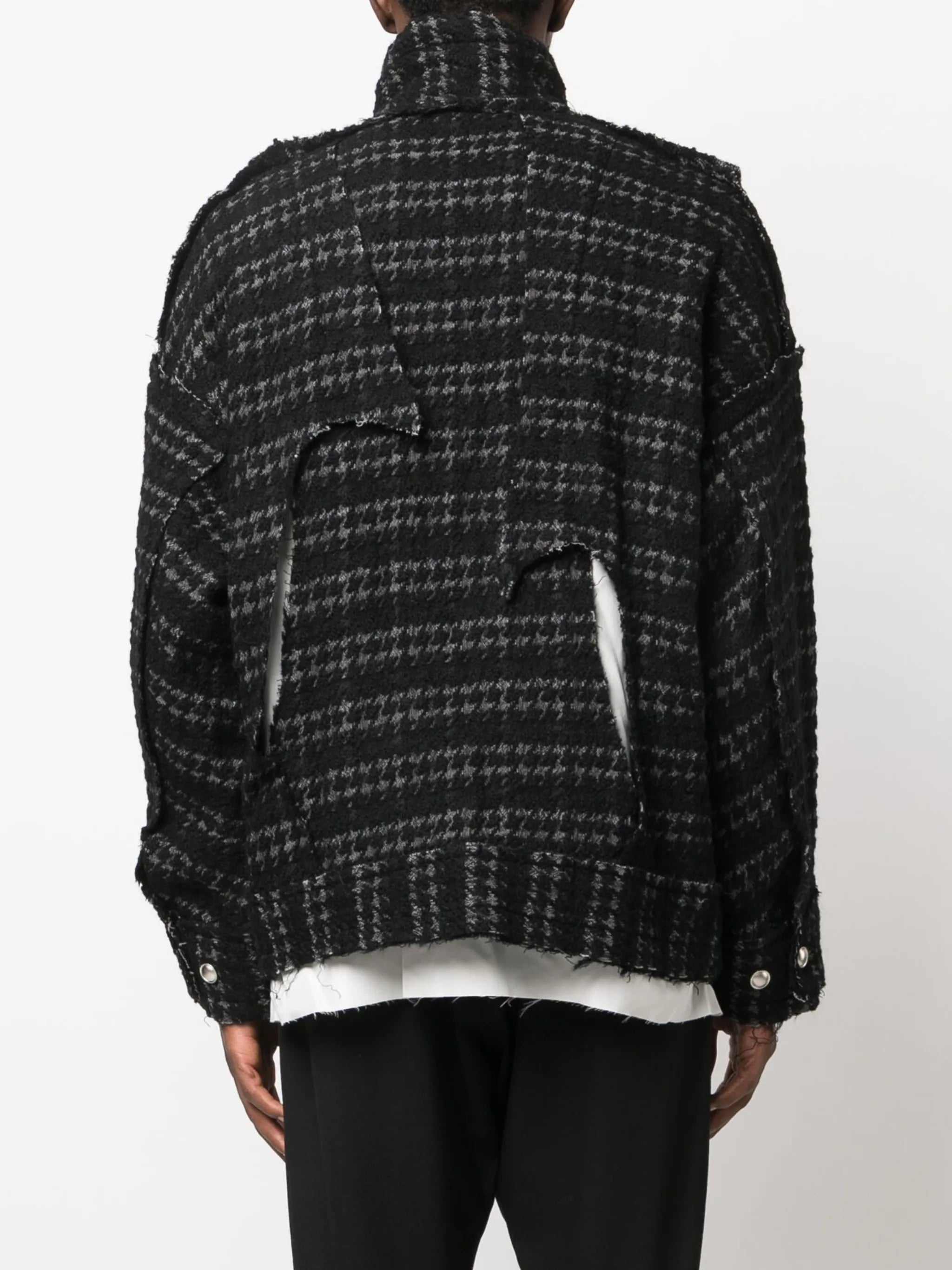 deconstructed tweed shirt jacket