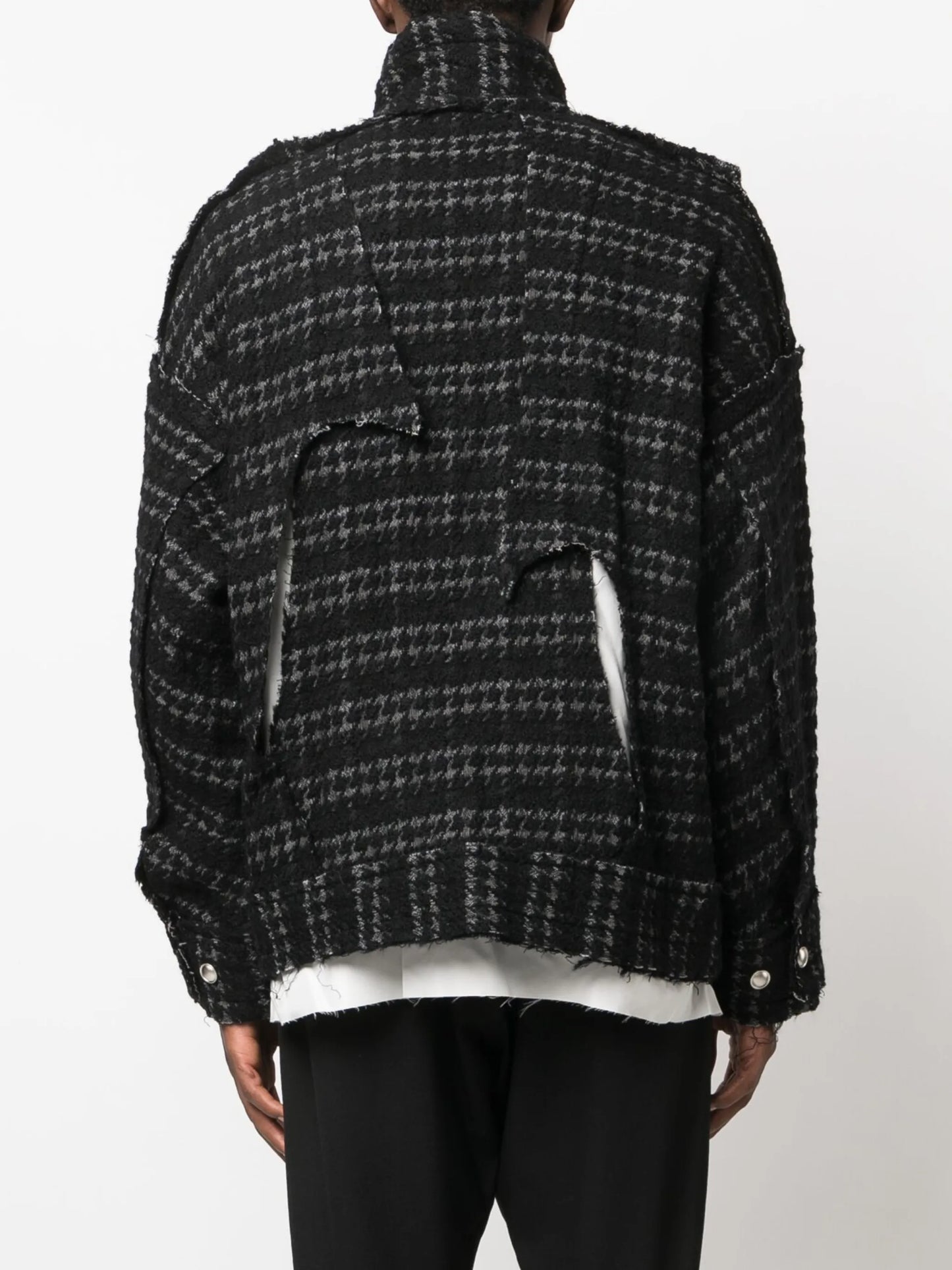 deconstructed tweed shirt jacket