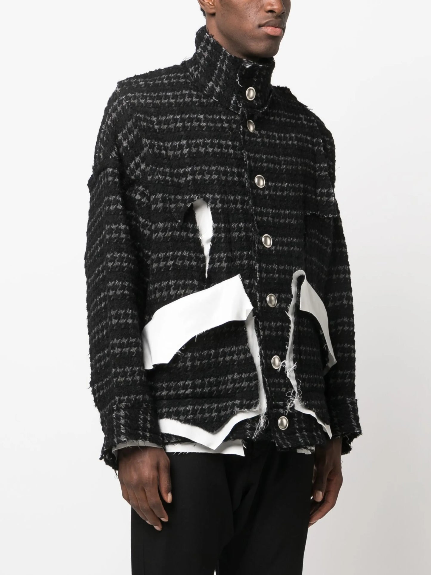 deconstructed tweed shirt jacket