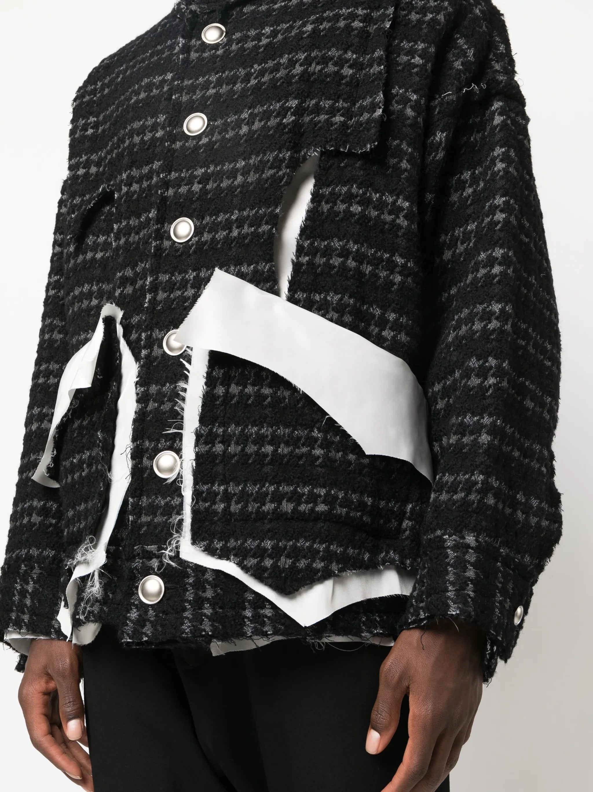deconstructed tweed shirt jacket