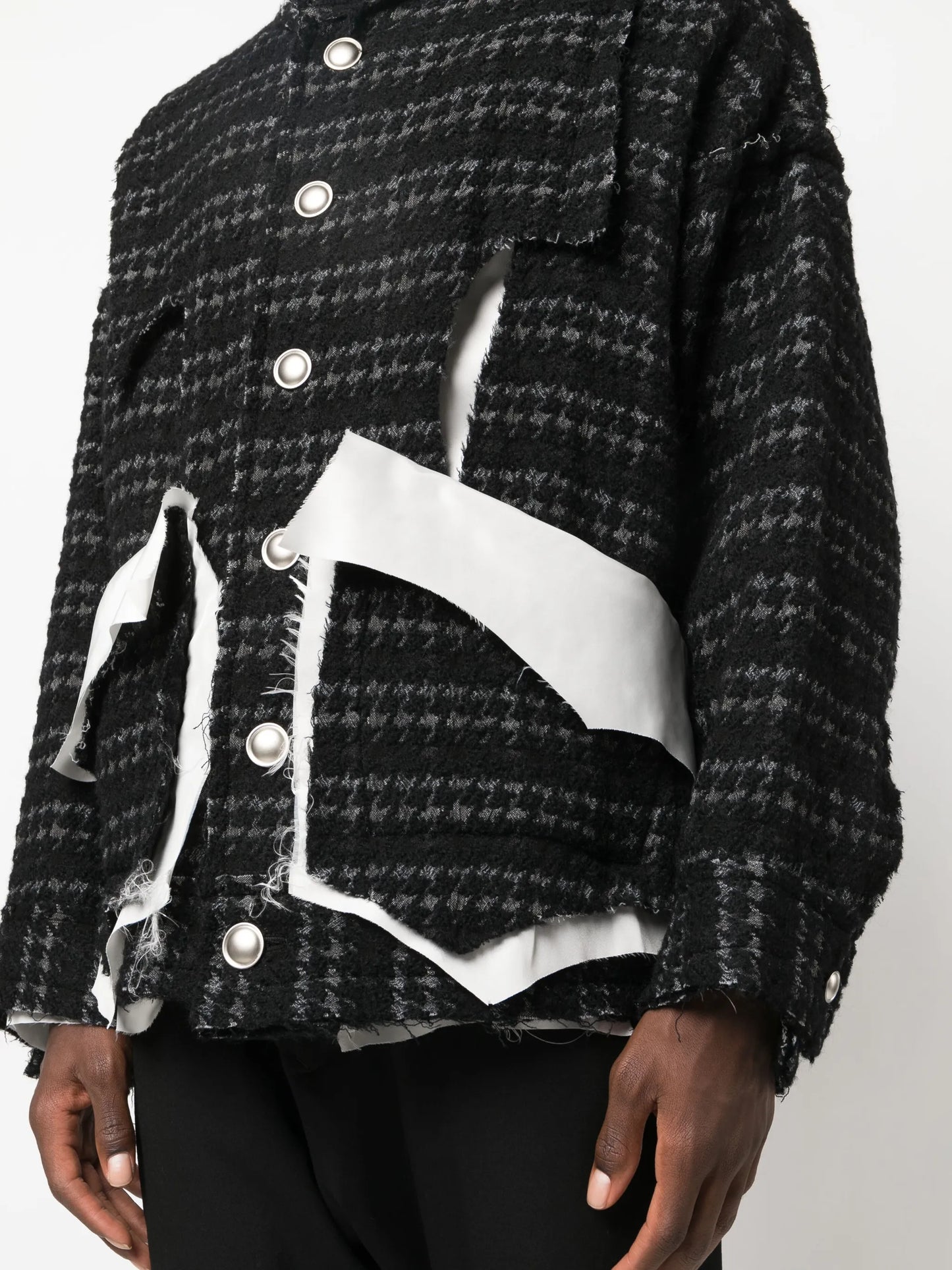 deconstructed tweed shirt jacket