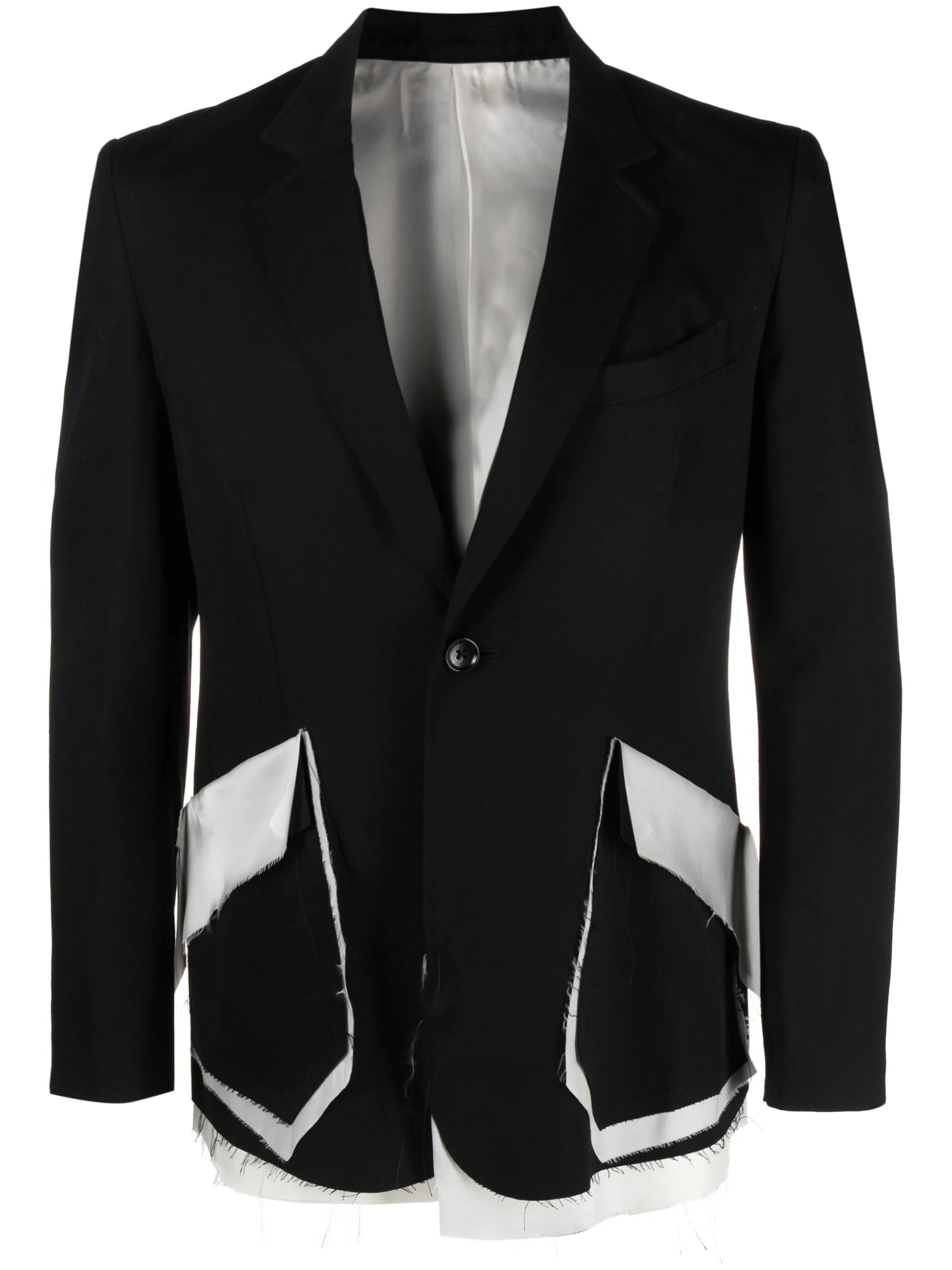 layered single-breasted wool blazer