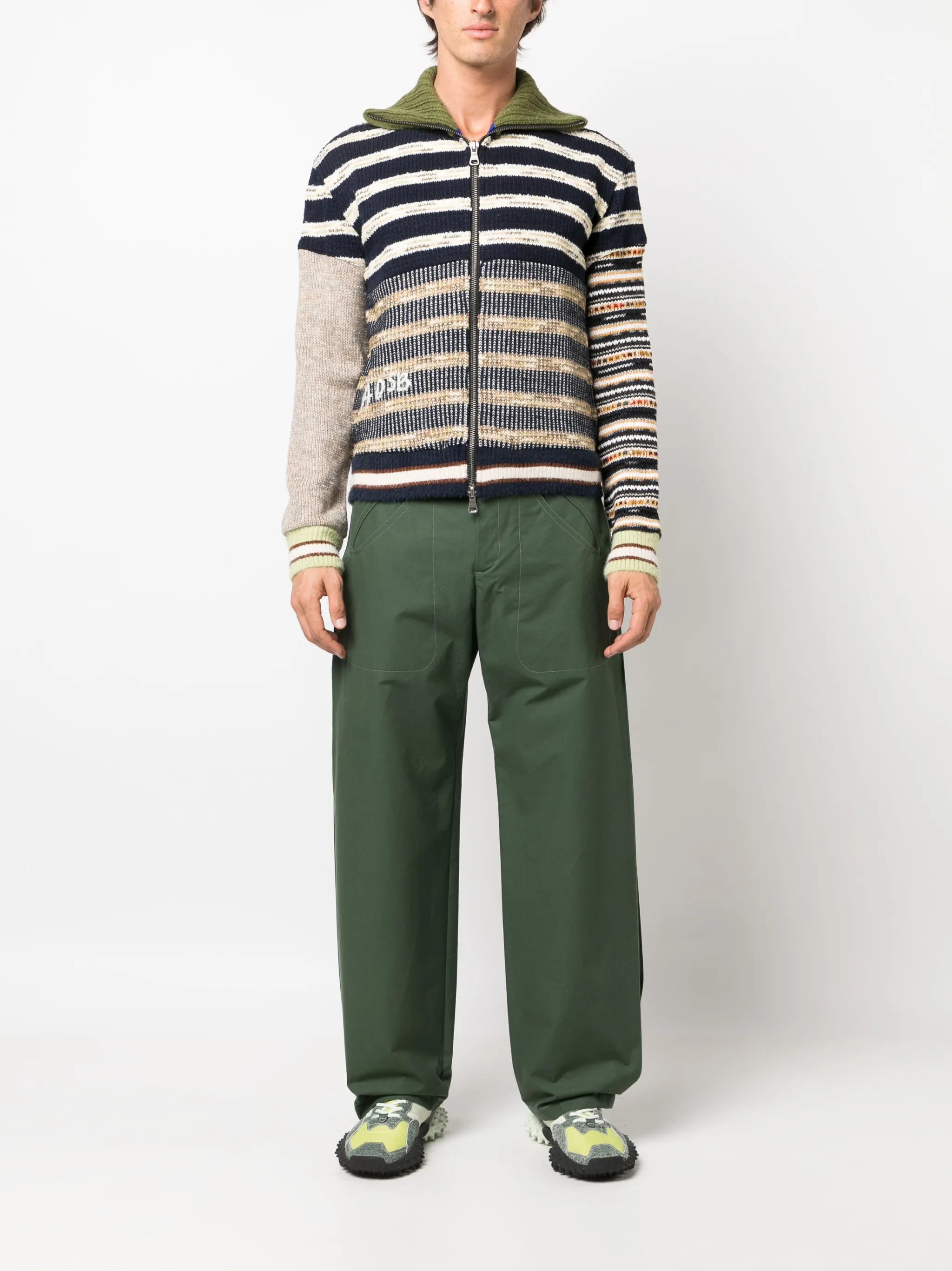 Blifden patterned intarsia-knit cardigan