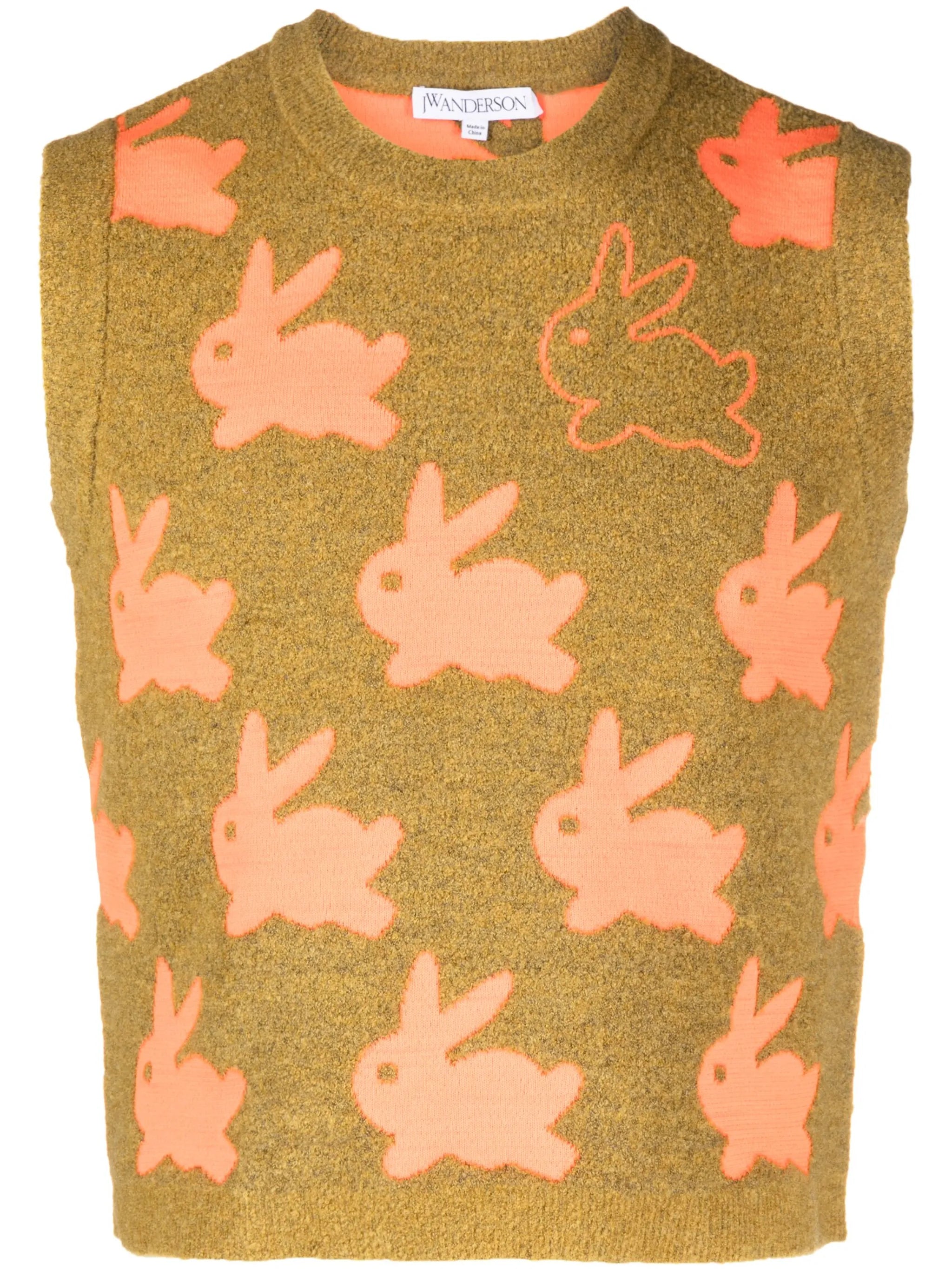 bunny-jacquard knit vest