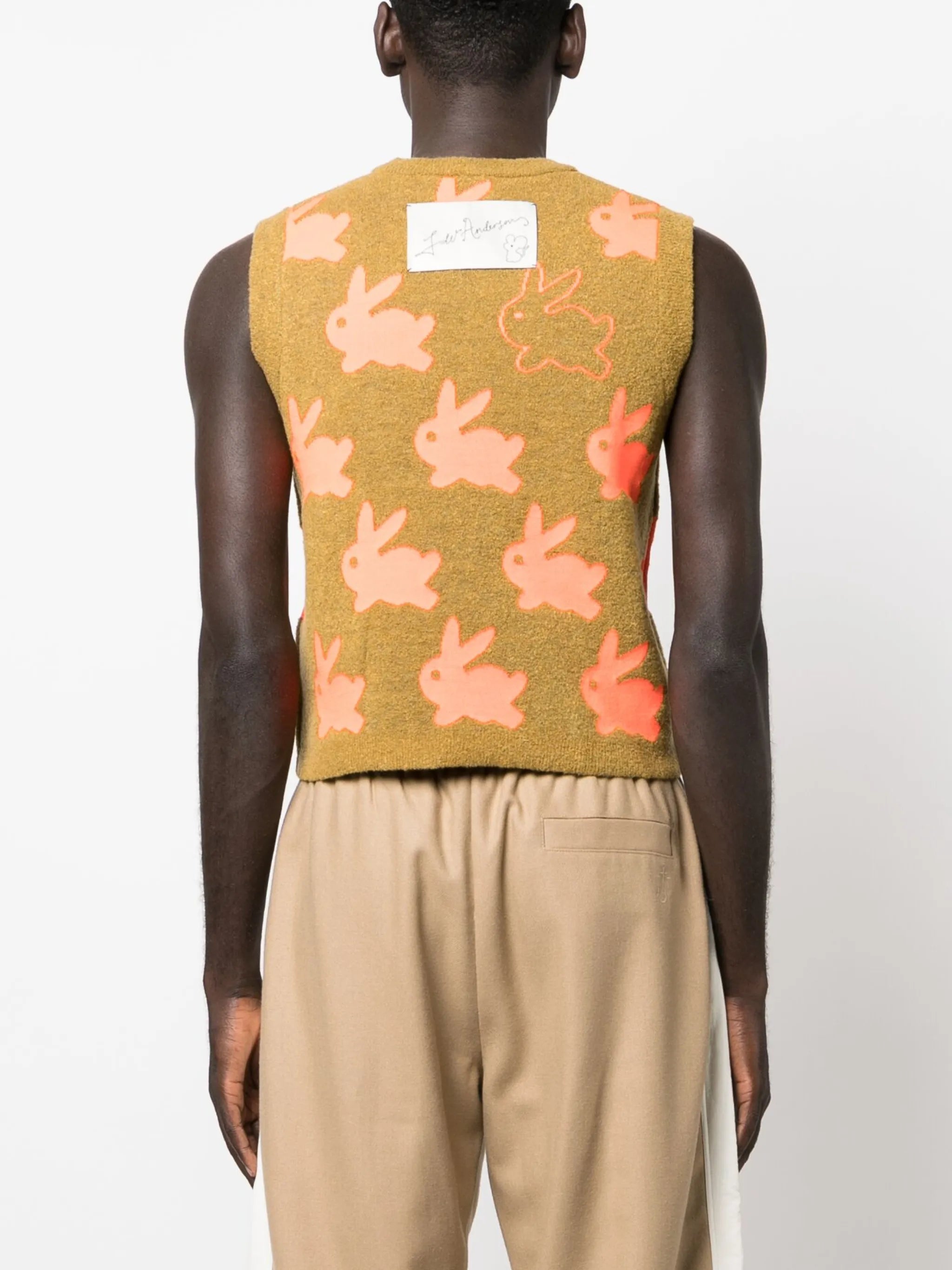 bunny-jacquard knit vest