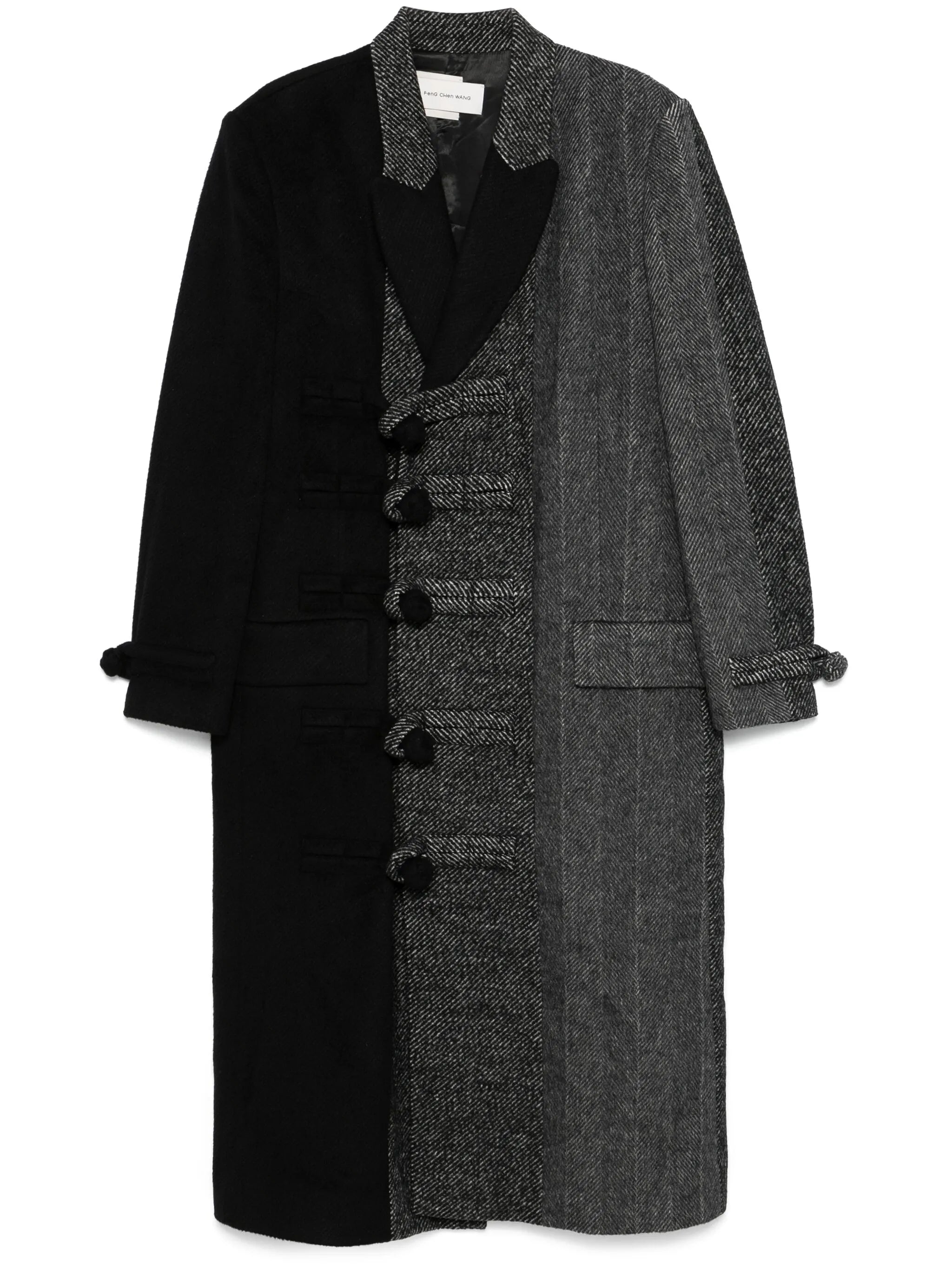 panelled flannel coat